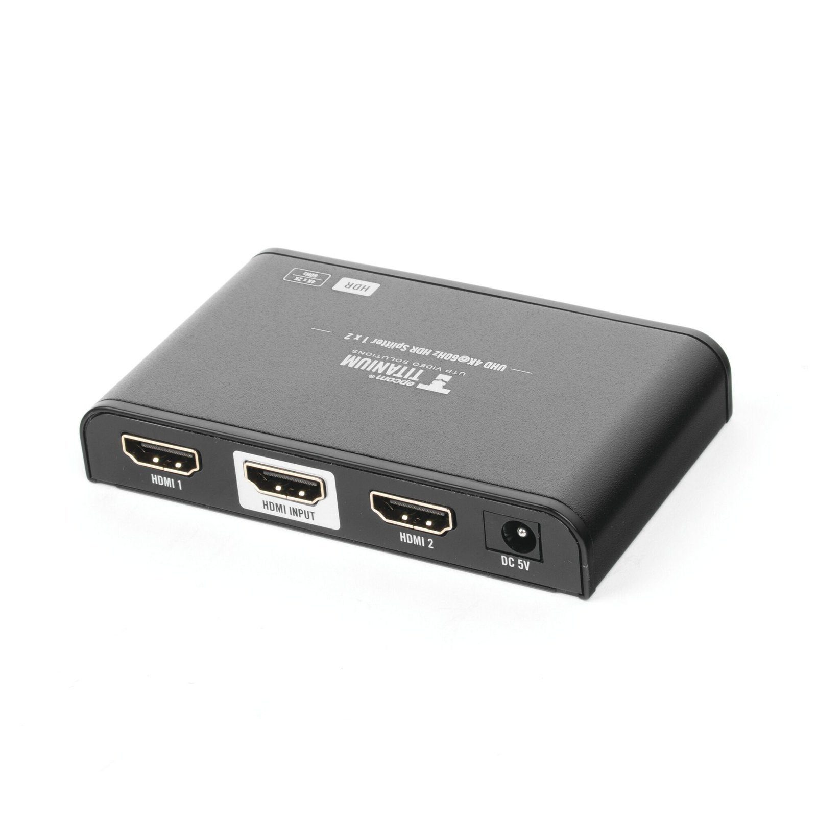 Divisor (Splitter) HDMI 4K de 1 Entrada a 2 Salidas (Simultaneas) / Soporta 4K×2K / Ajuste de resoluciones EDID / HDR / HDMI 2.0 /  HDCP 2.2  / Soporta formatos de Audio Dolby Digital / Longitud del cable de entrada y salida ≤10m. TT312HDR-V2.0 - EPCOM TITANIUM