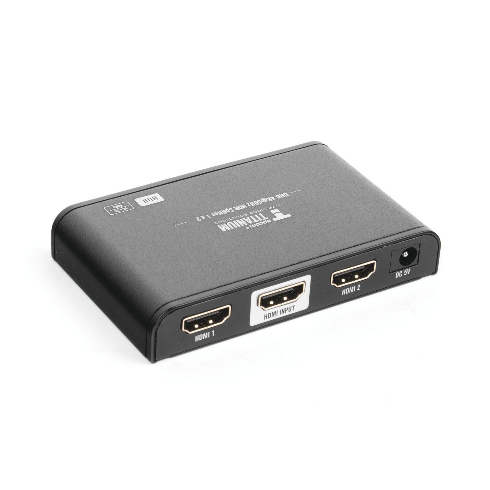 Divisor (Splitter) HDMI 4K de 1 Entrada a 2 Salidas (Simultaneas) / Soporta 4K×2K / Ajuste de resoluciones EDID / HDR / HDMI 2.0 /  HDCP 2.2  / Soporta formatos de Audio Dolby Digital / Longitud del cable de entrada y salida ≤10m. TT312HDR-V2.0 - EPCOM TITANIUM