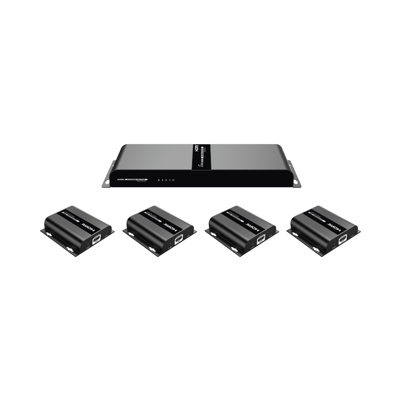 Kit Divisor y Extensor HDMI (Extender Splitter)  / Divide 1 Fuente HDMI a 4 Pantallas / Extiende la señal HDMI hasta 120 m / Resolución 1080P @ 60 Hz / Cat 6/6a / Soporta IR / Baja Latencia / Uso24/7 / Alimente solo el Tx (PoC). TT-314-HDBITT - EPCOM TITANIUM