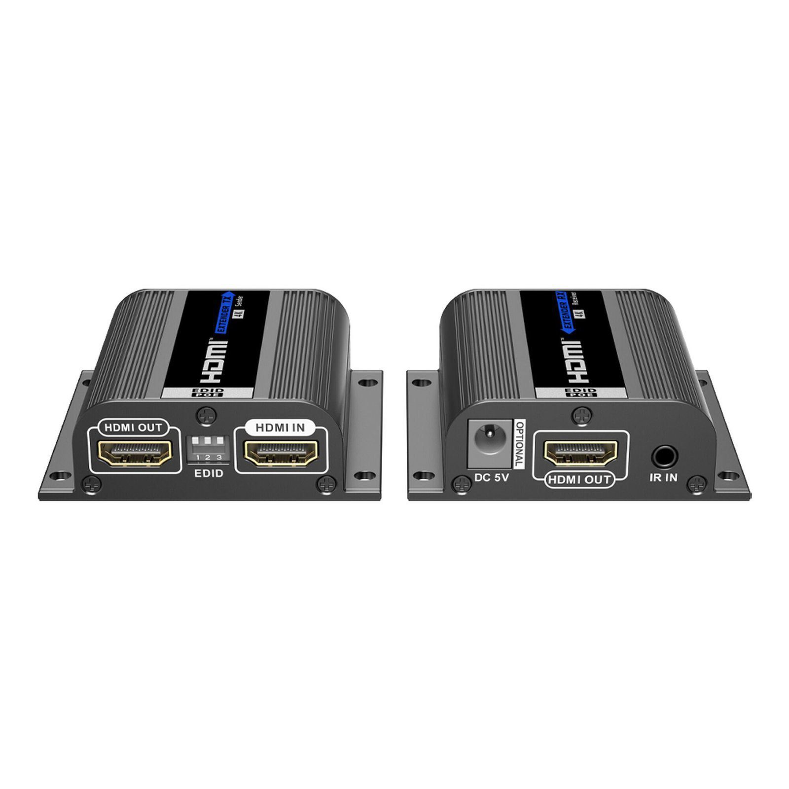Kit Extensor HDMI | Hasta 70m 1080p | 40m 4K@30Hz | Compatible con HDCP | Cable Cat 6 Recomendado | Soporta Múltiples Resoluciones | Soporta PoC | Salida Loop TT372EDID4K - EPCOM TITANIUM