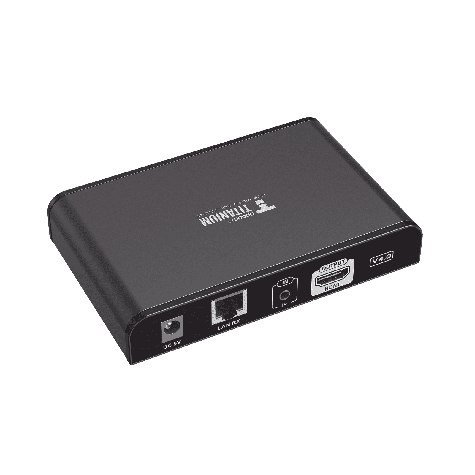Receptor Compatible para Kits TT-383PRO4.0 / Resolución 1080P@60Hz / Cat 5e/6 / Distancia de 120 m / Control IR / Protocolo HDbitT / Compatible con Switch Gigabit . TT-383-PRO-4.0-RX - EPCOM TITANIUM