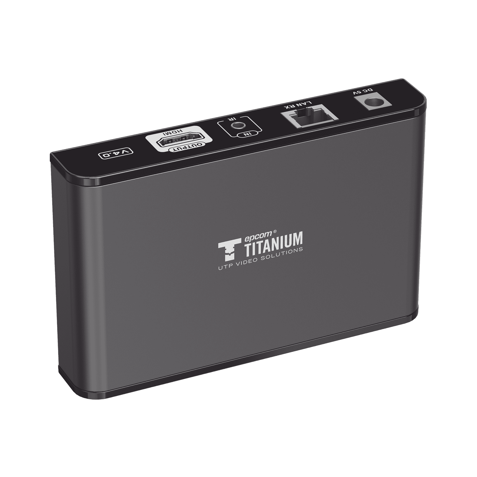 Receptor Compatible para Kits TT-383PRO4.0 / Resolución 1080P@60Hz / Cat 5e/6 / Distancia de 120 m / Control IR / Protocolo HDbitT / Compatible con Switch Gigabit . TT-383-PRO-4.0-RX - EPCOM TITANIUM