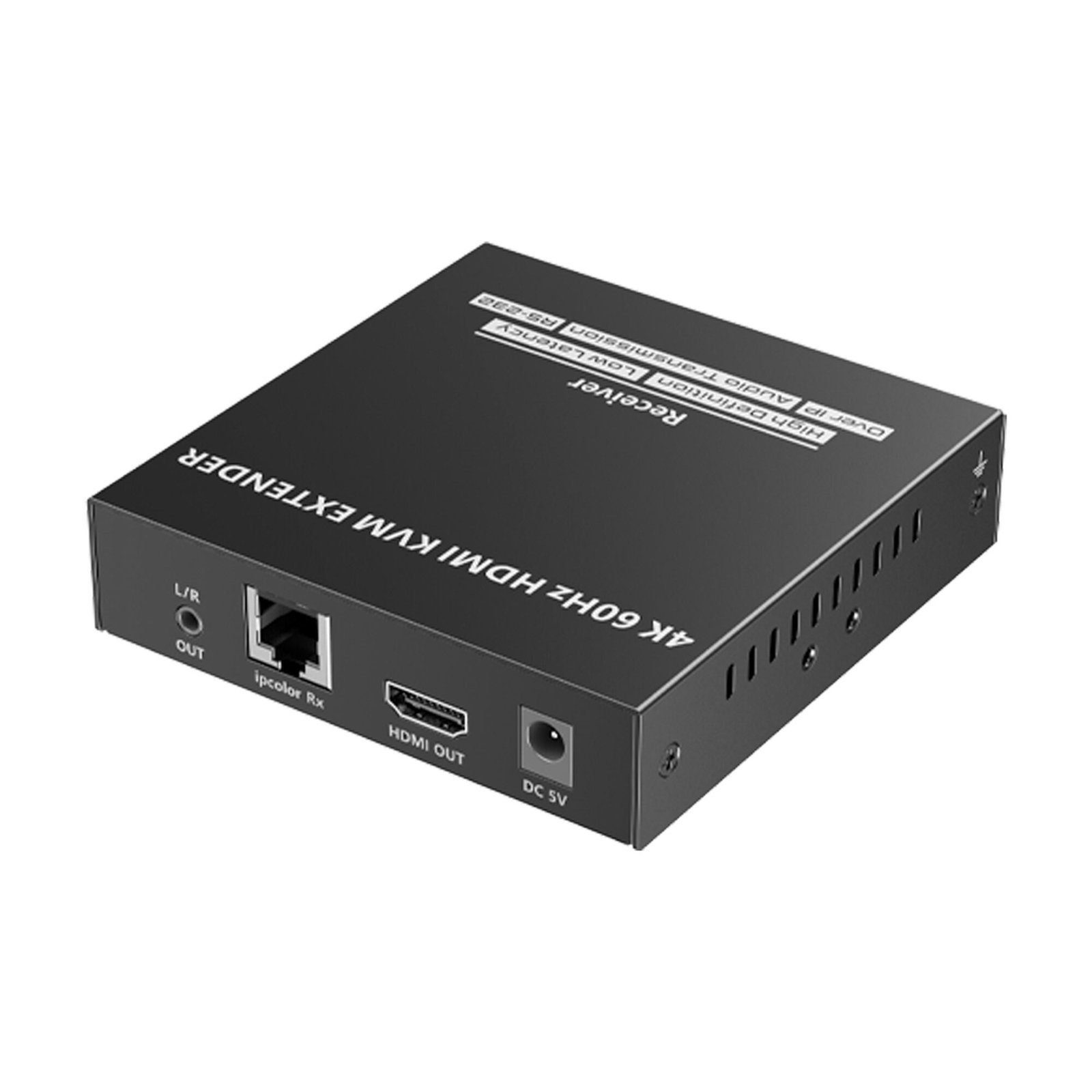 Receptor Compatible para Kit TT582-KVM |4K @60Hz | Cat 6, 6a y 7 |  hasta 150 metros | Transmite el Video y Controla tu DVR vía USB a distancia TT582KVM-RX - EPCOM TITANIUM