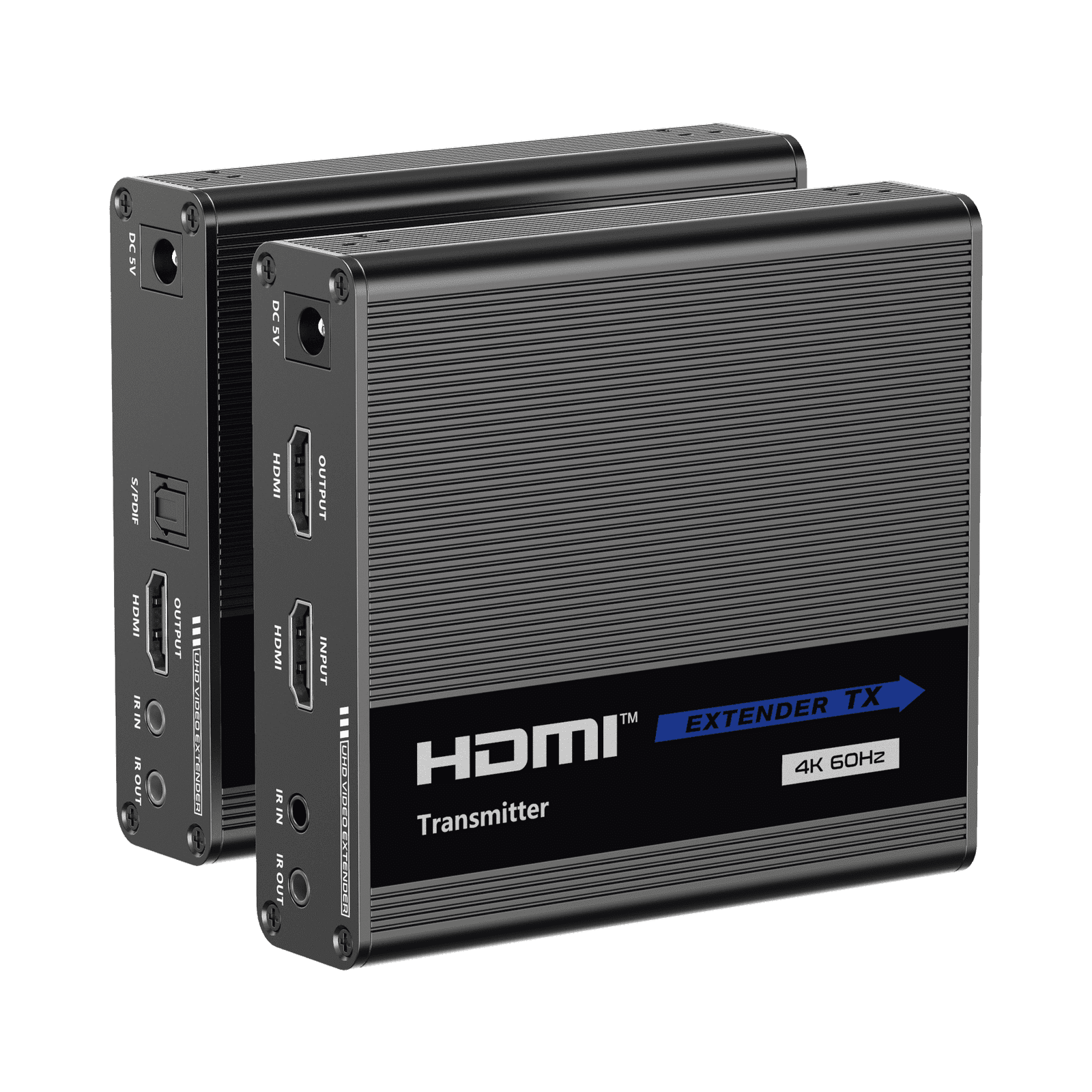 Kit Extensor HDMI para distancias de 70 metros / Resolución 4K x 2K@ 60 Hz/ Cat 6, 6a y 7 / IPCOLOR / CERO LATENCIA / SIN COMPRIMIR / Uso 24/7 / Puerto S/PDIF / Soporta ARC / Salida Loop / Alimente solo el Tx (PoC) / Control IR TT-676E - EPCOM TITANIUM