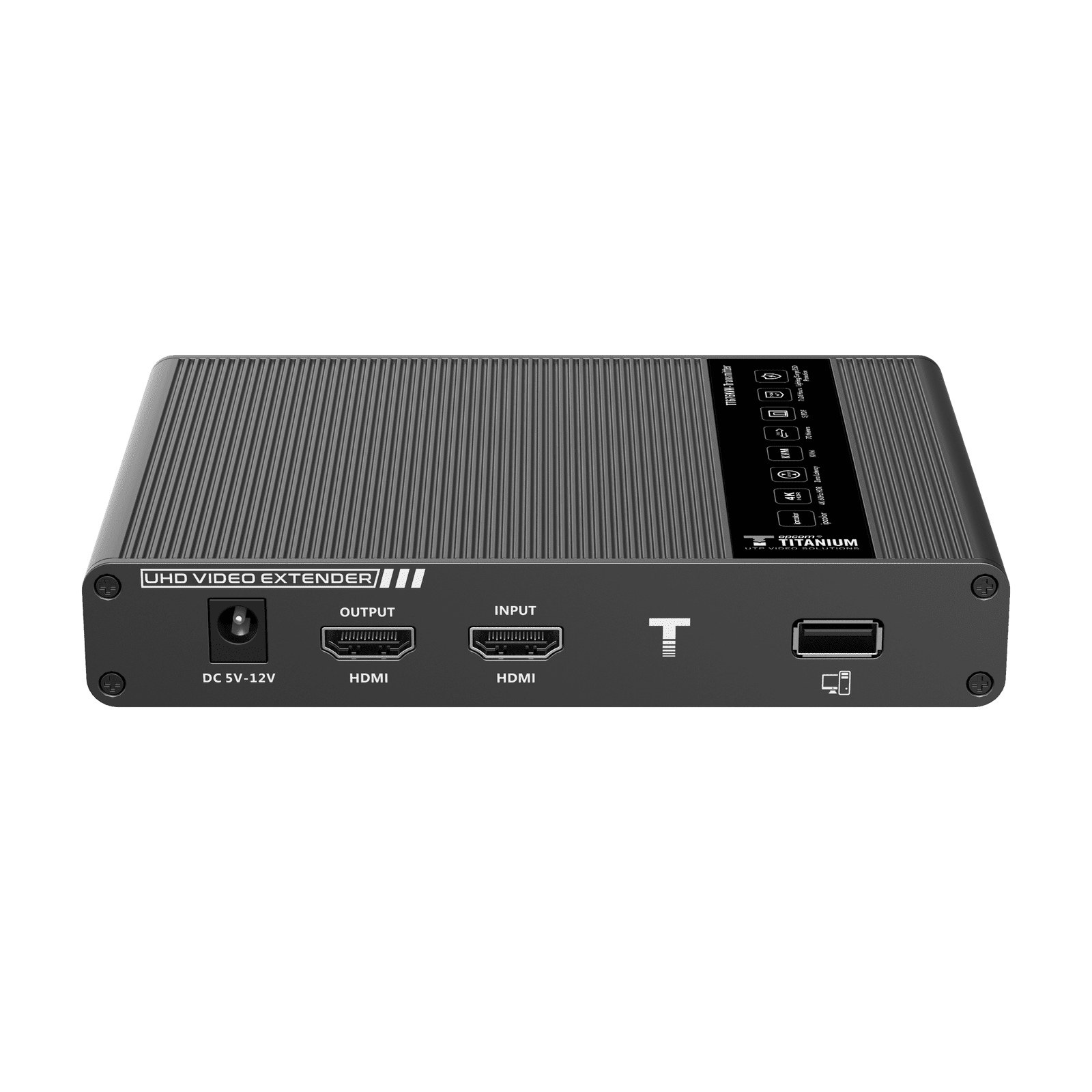 Kit extensor KVM (HDMI y USB) hasta 70 metros / Resolución 4K @ 60 Hz/ Cat 6, 6a y 7 / IPCOLOR / CERO LATENCIA / HDR10 / Salida Loop / Puerto S/PDIF / Uso 24/7 / Transmite el Video y Controla tu DVR vía USB a distancia. TT676KVM - EPCOM TITANIUM
