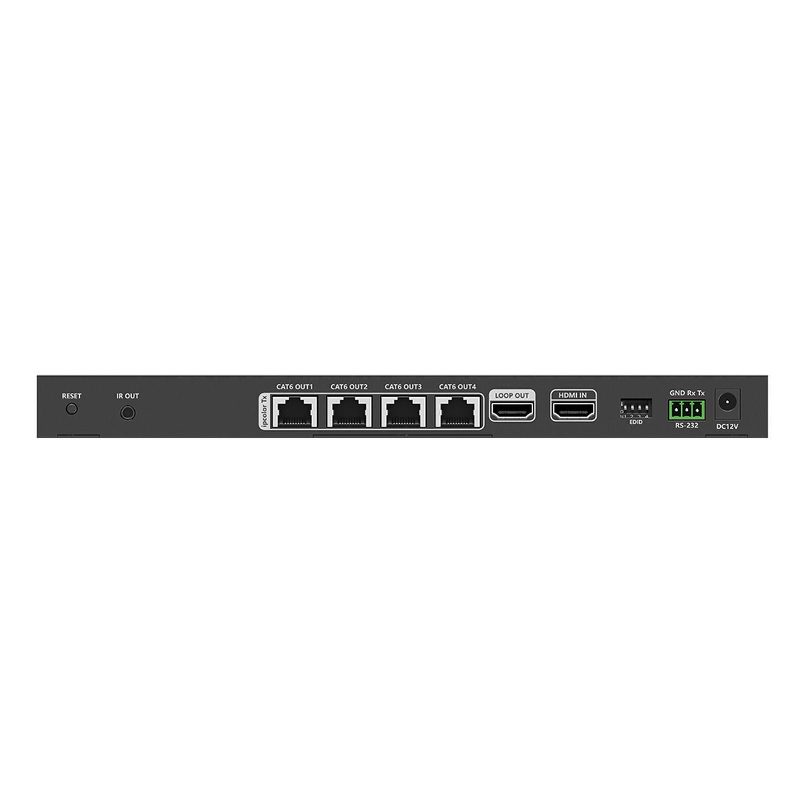 Kit Divisor y Extensor HDMI / Divide 1 Fuente HDMI a 4 Pantallas / Extiende la señal HDMI hasta 70 m / Resolución 4K @ 60 Hz/ Cat 6/6a/7 / IPCOLOR / CERO LATENCIA / Uso 24/7 / Puerto S/PDIF / EDID / RS232 / Salida Loop / Alimente solo el Tx TT-824N - EPCOM TITANIUM