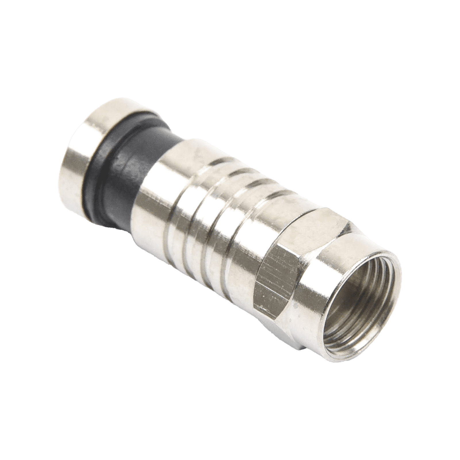 Conector F Macho de Compresión para cable RG-59, Cuerpo de Bronce Niquelado. TT-CON-509-RG59 - EPCOM TITANIUM
