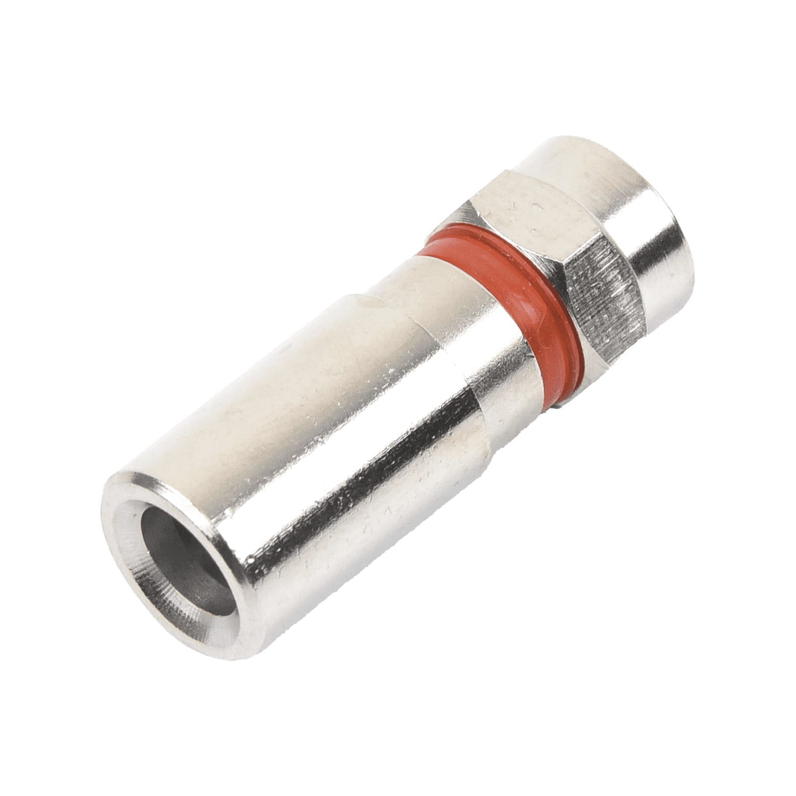 Conector F Macho de Compresión, Metálico para cable RG-59, Cuerpo de Bronce Niquelado. TT-CON-510-RG59 - EPCOM TITANIUM