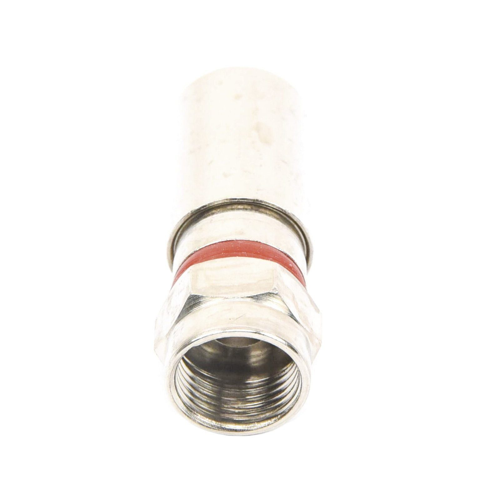 Conector F Macho de Compresión, Metálico para cable RG-6, Cuerpo de Bronce Niquelado. TT-CON-510-RG6 - EPCOM TITANIUM