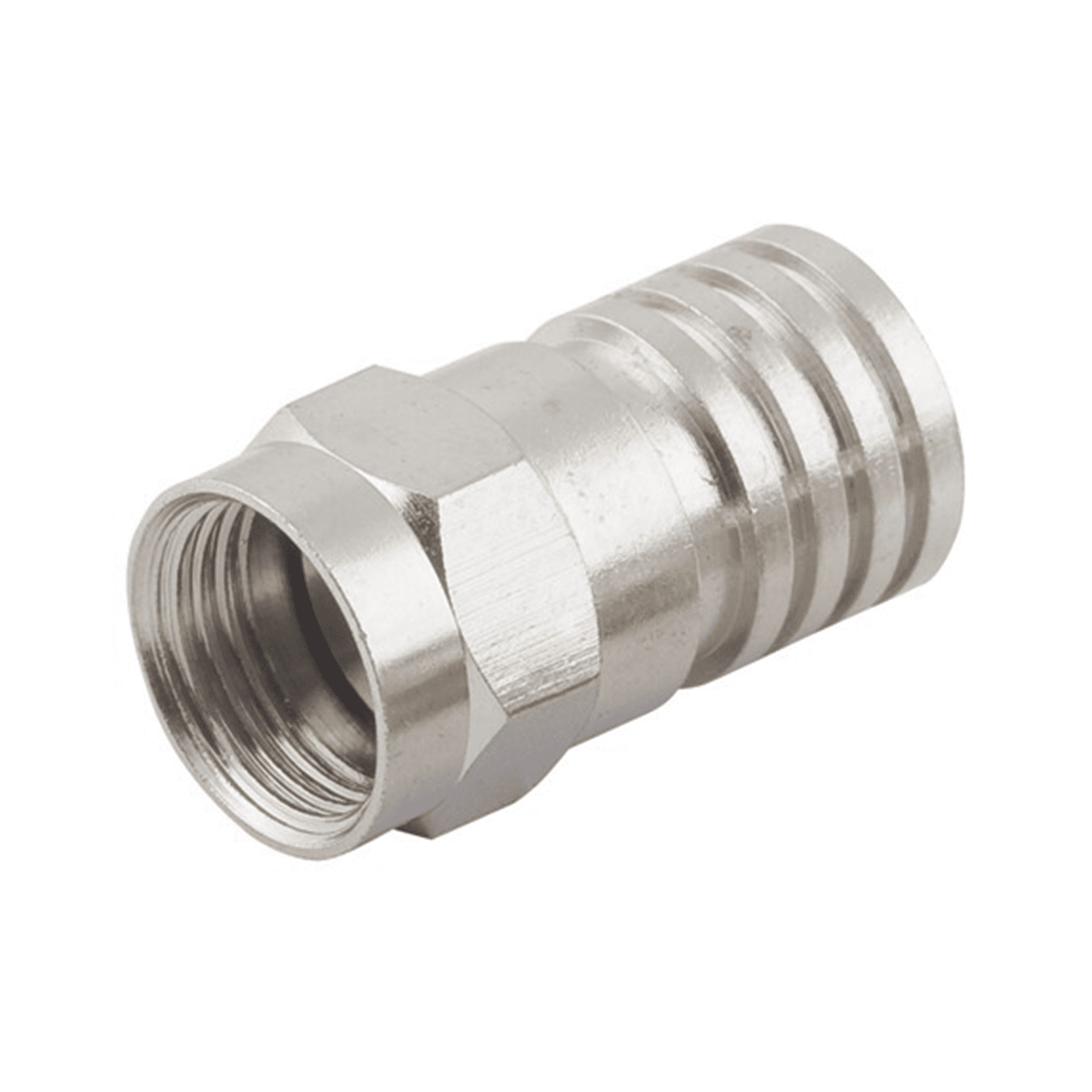 Conector F Macho, Plegable de Doble Blindaje para cable RG-6, Cuerpo de Bronce Niquelado. TT-CON-534 - EPCOM TITANIUM