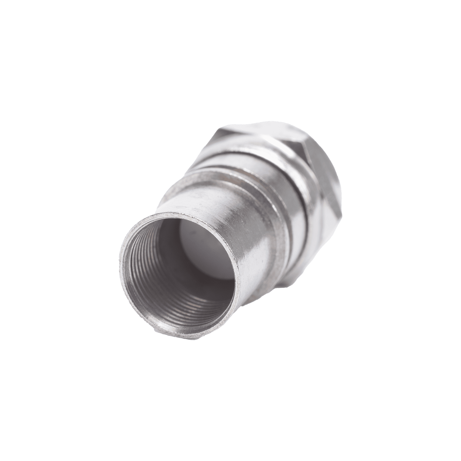 Conector F Macho, Plegable con PIN para Cable RG-6, Cuerpo de Bronce Niquelado. TT-CON-537 - EPCOM TITANIUM
