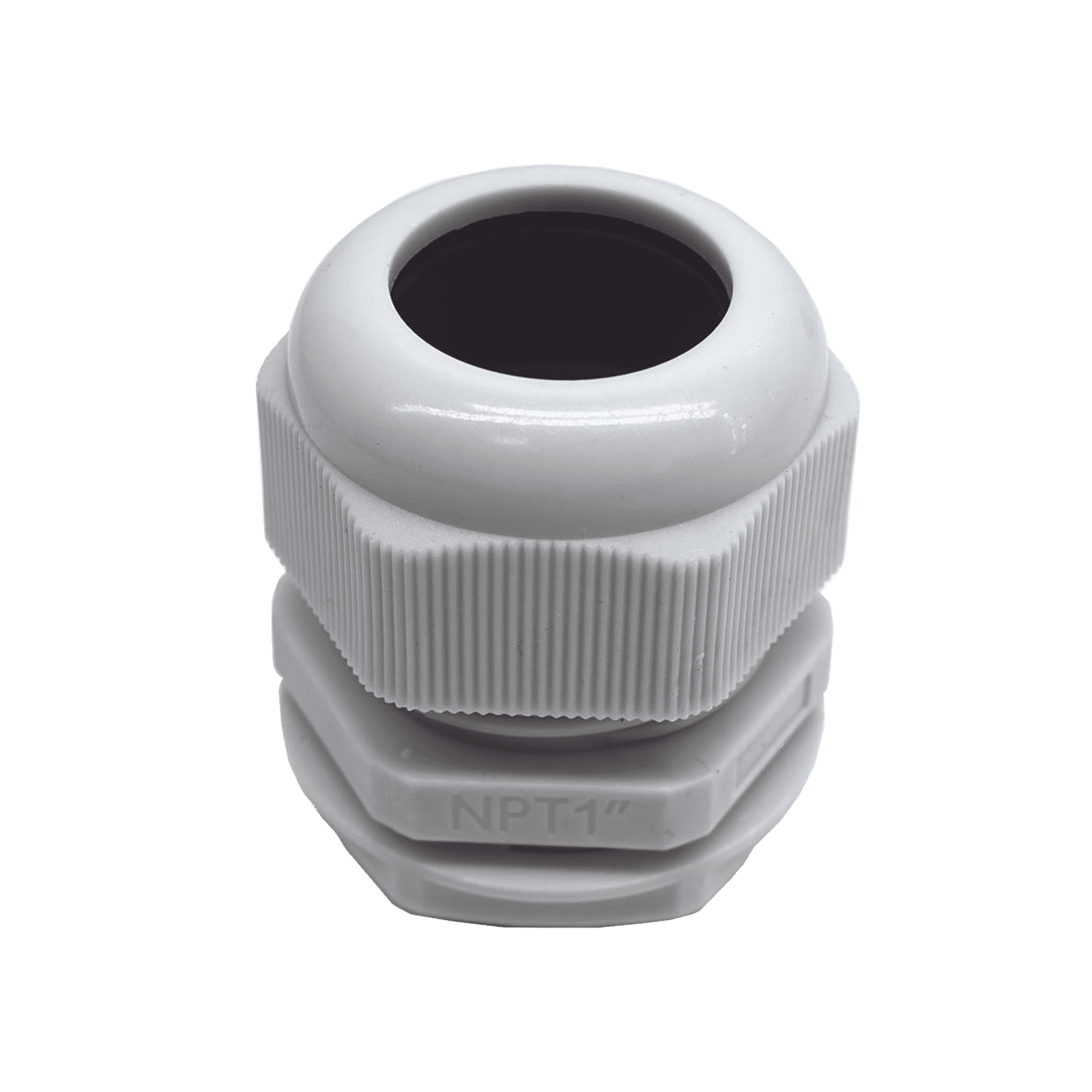 Conector Plástico Blanco Tipo Glándula para Rosca NPT 1″ TXG-PG-100N - TXPRO