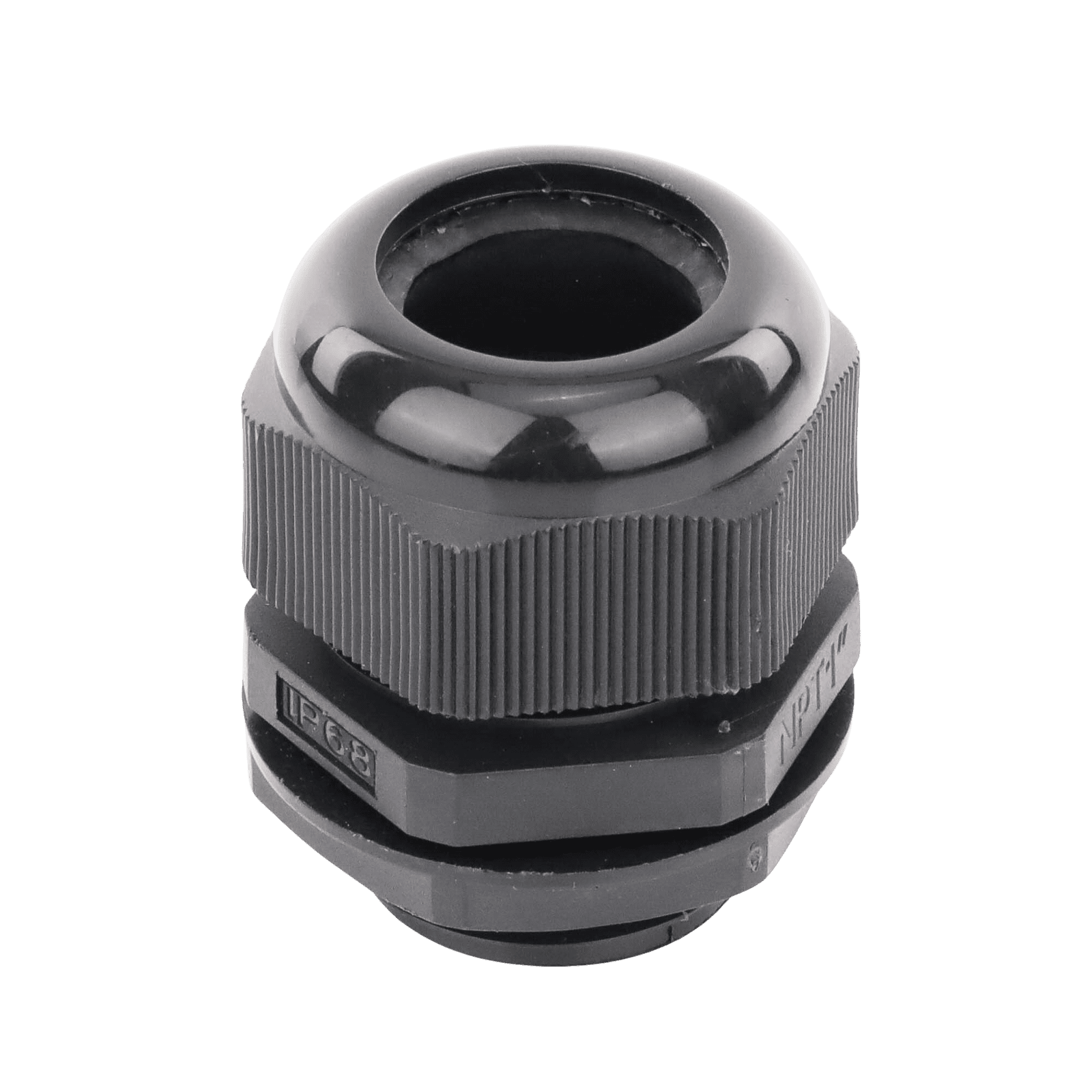 Conector Plástico Negro Tipo Glándula para Rosca NPT 1″ TXG-PG-100NBK - TXPRO