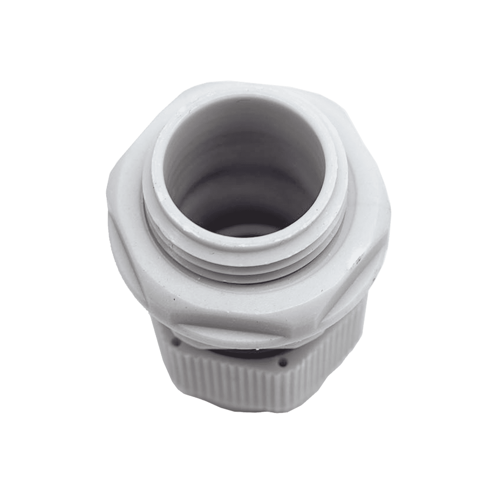Conector Plástico Blanco Tipo Glándula para Rosca NPT 1/2″ TXG-PG-12N - TXPRO