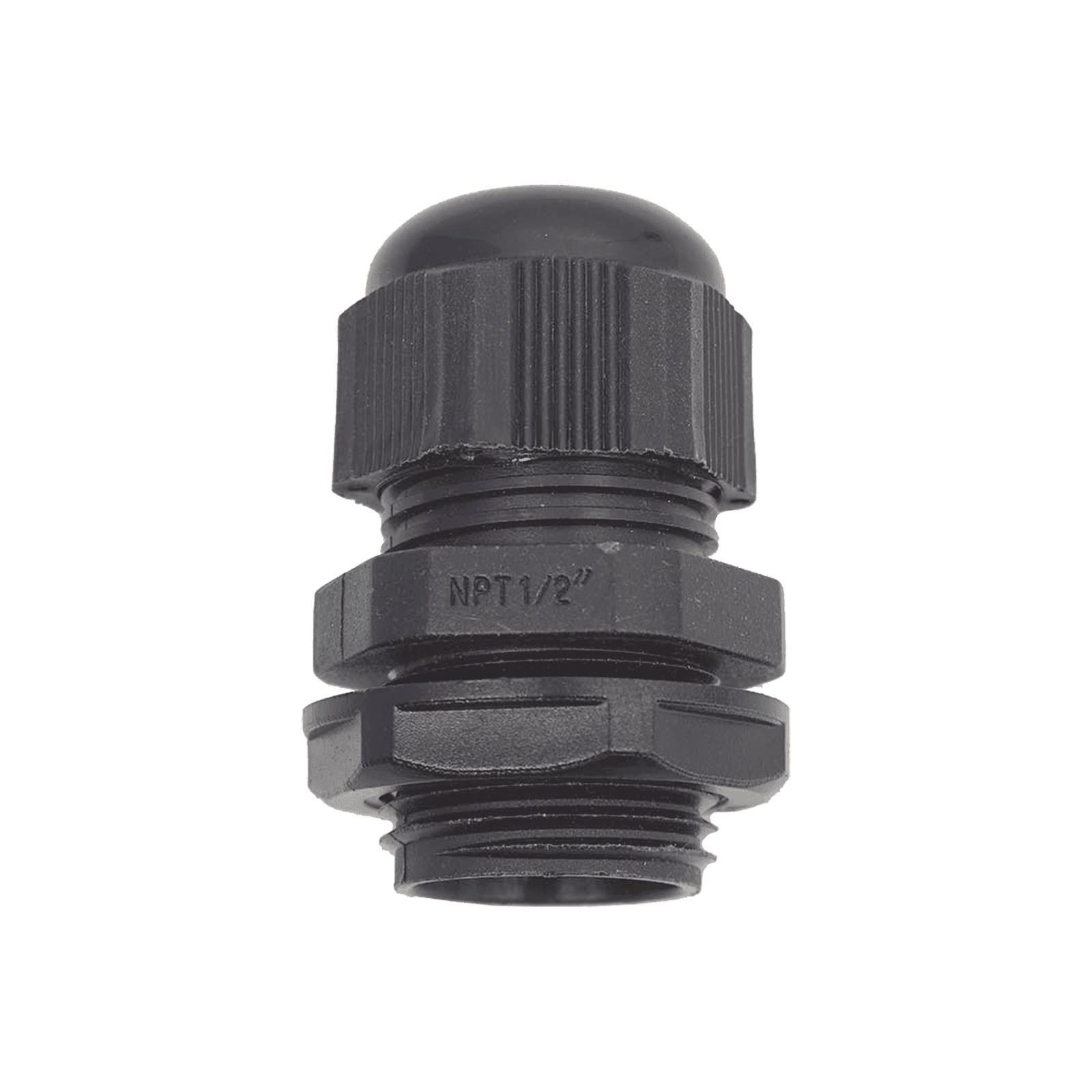 Conector Plástico Negro Tipo Glándula para Rosca NPT 1/2″ TXG-PG-12NBK - TXPRO