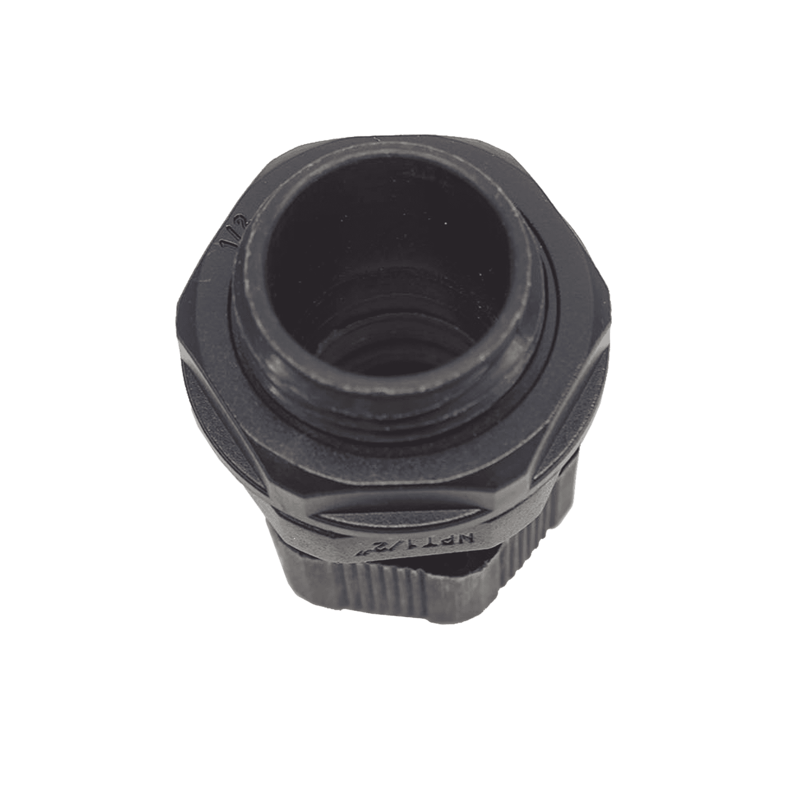 Conector Plástico Negro Tipo Glándula para Rosca NPT 1/2″ TXG-PG-12NBK - TXPRO