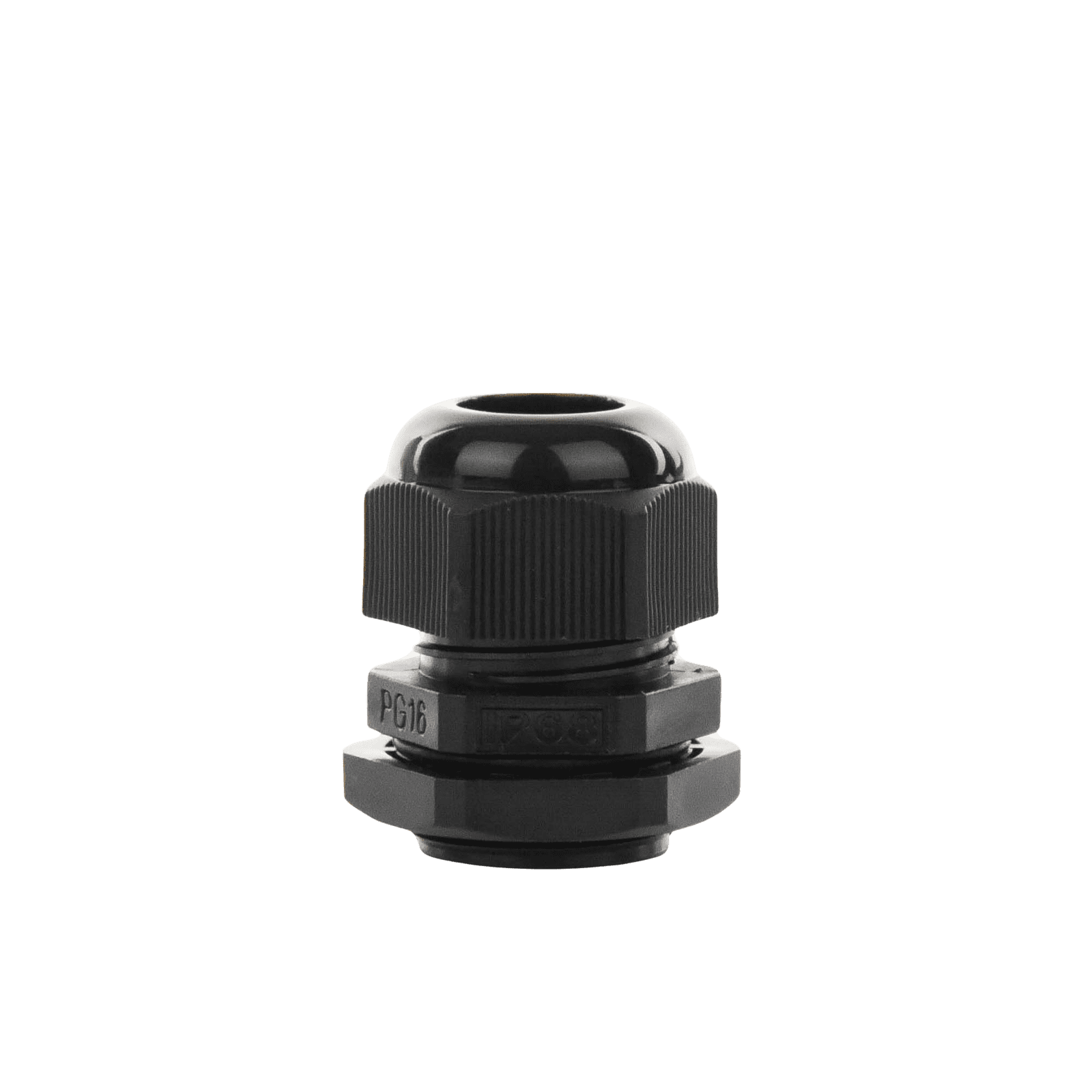 Conector Plástico Negro Tipo Glándula para Cable de 10 a 14 mm de Diámetro. TXG-PG16-BK - TXPRO