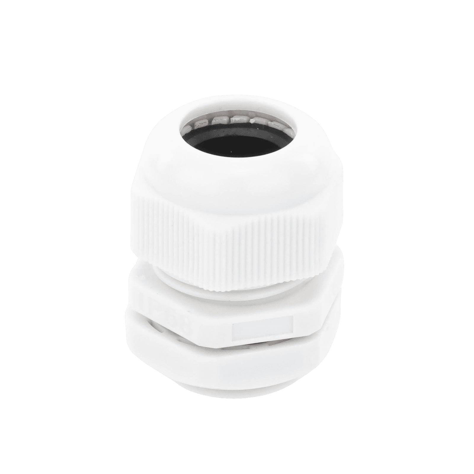Conector Plástico Blanco Tipo Glándula para Rosca NPT 3/4″ TXG-PG-34N - TXPRO