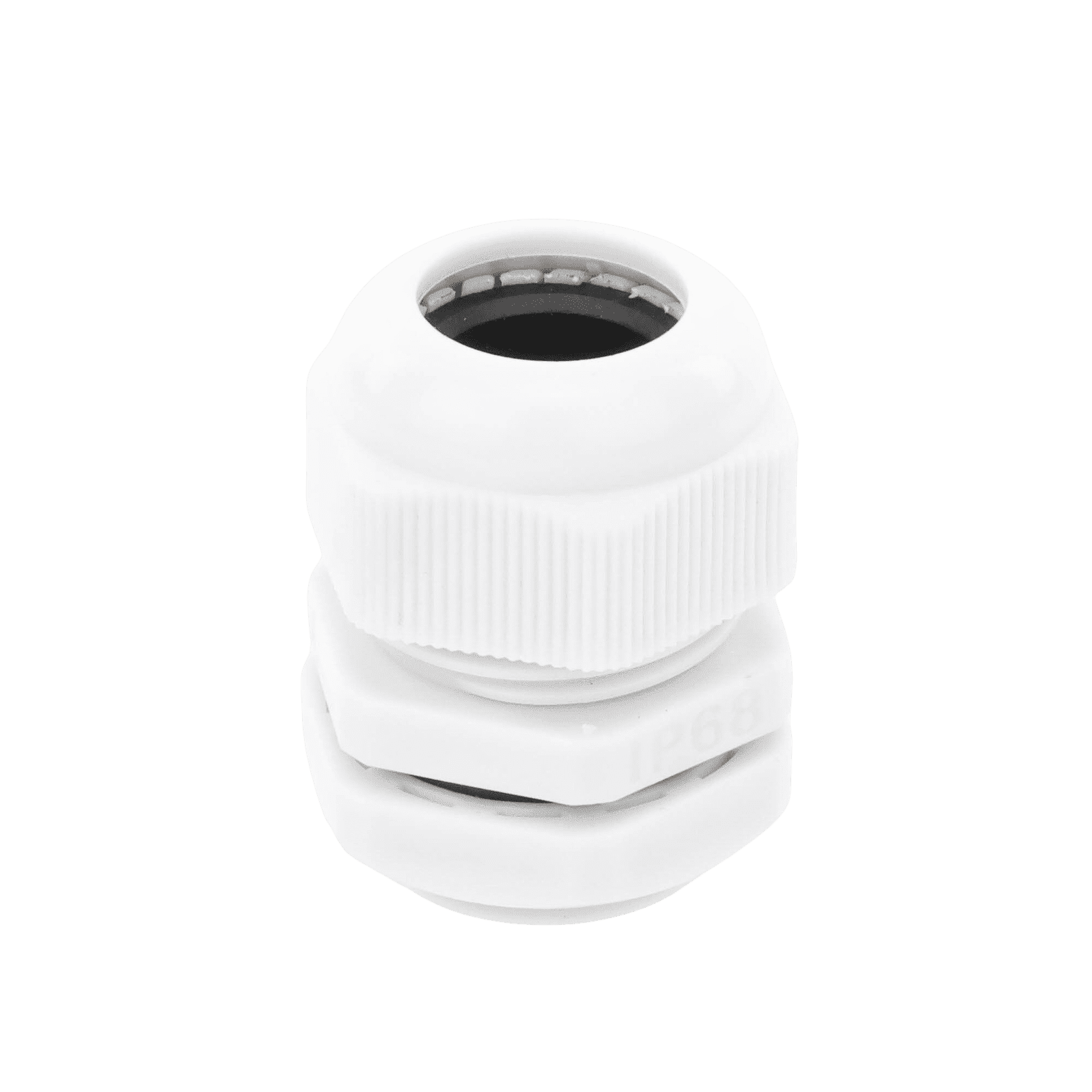 Conector Plástico Blanco Tipo Glándula para Rosca NPT 3/4″ TXG-PG-34N - TXPRO