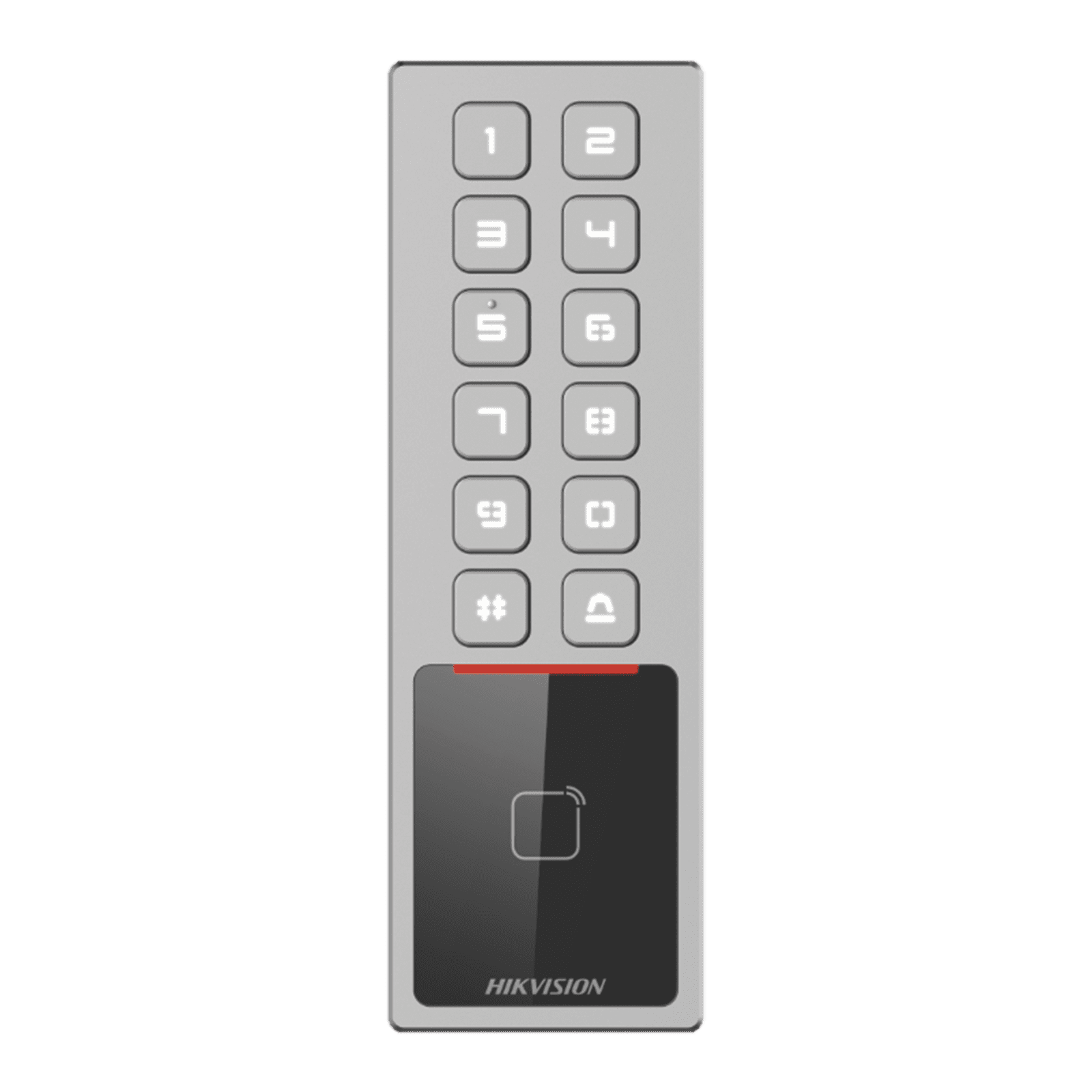 Teclado Exterior Antivandálico IP65 & IK08 / Administrable en la Nube / Alta y Baja de Passwords Remotamente con Horarios / Acceso por PIN o Tarjeta MIFARE DS-K1T805MX - HIKVISION