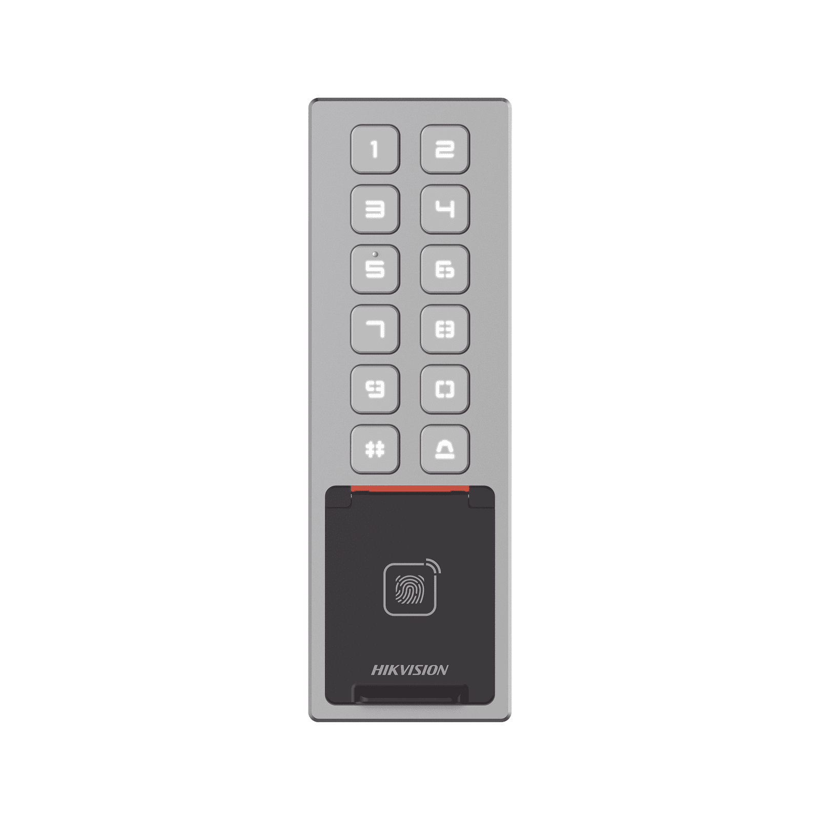 Teclado Exterior WiFi Antivandálico IP65 & IK08 / Administrable en la Nube / Alta y Baja de Passwords Remotamente con Horarios / Acceso por PIN, Tarjeta MIFARE, Huella y Tarjeta Virtual Bluetooth DS-K1T805MBFWX - HIKVISION