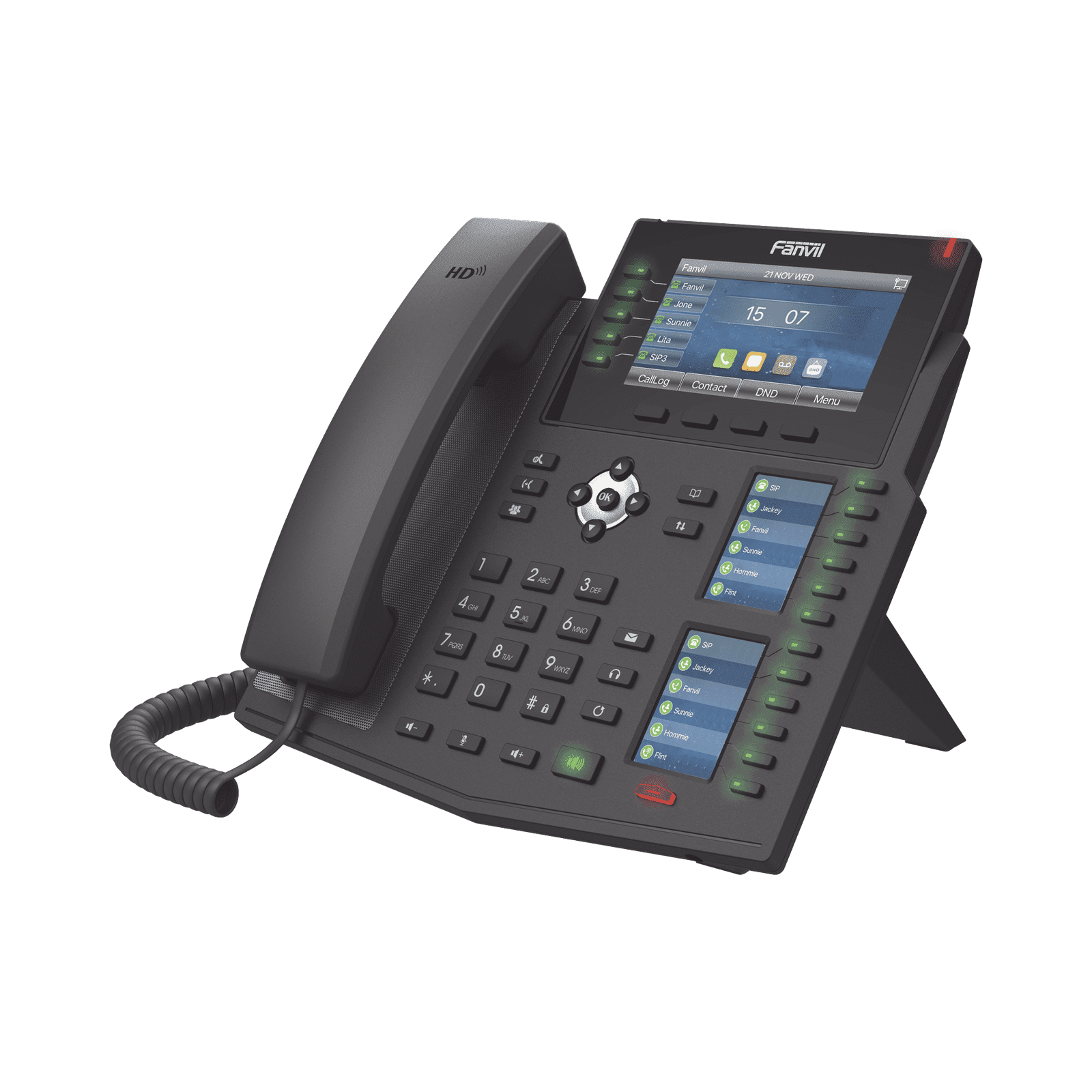 Teléfono IP Empresarial con Estándares Europeos, 20 lineas SIP con pantalla LCD a color, 60 teclas DSS/BLF, puertos Gigabit, IPv6, Opus , PoE/DC X6U - FANVIL