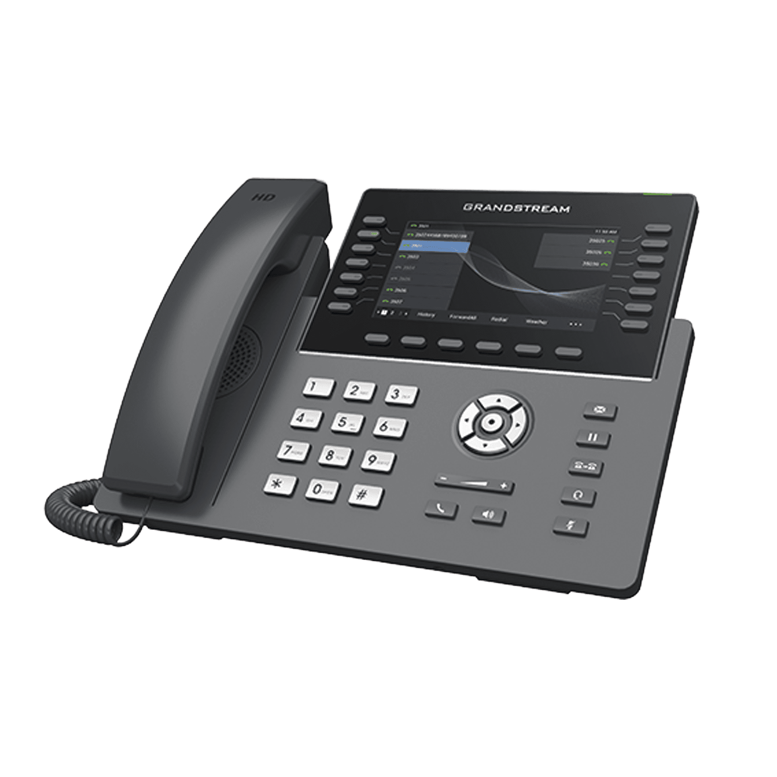 Teléfono IP Wi-Fi, Grado Operador, 14 líneas SIP con 6 cuentas, pantalla LCD  5″, puertos Gigabit, Bluetooth, PoE, codec Opus, IPV4/IPV6 con gestión en la nube GDMS GRP2650 - Grandstream