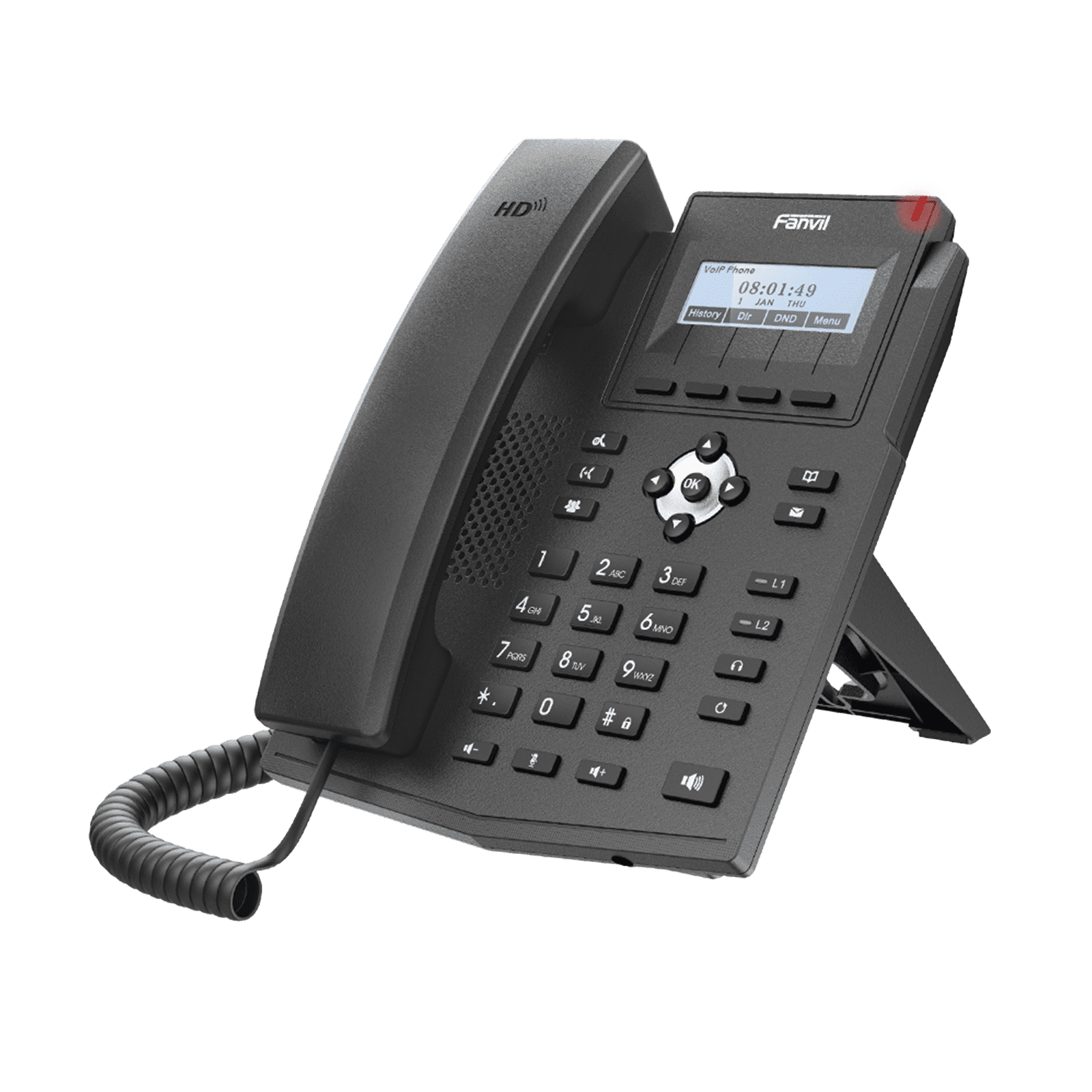 Teléfono IP empresarial para 2 lineas SIP con pantalla LCD,  Puertos Gigabit, Códec Opus, conferencia de 3 vías, PoE. X1SG - FANVIL