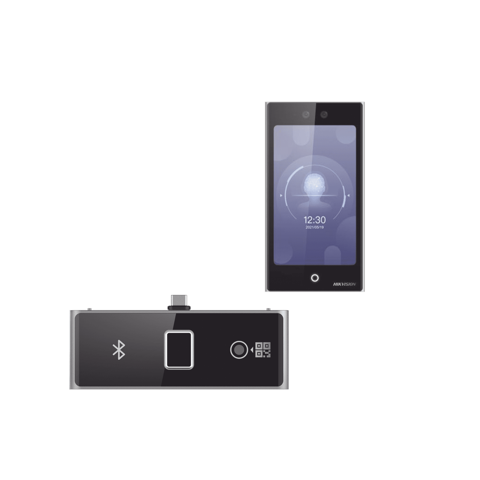 Terminal Facial Min Moe WiFi con pantalla de 7″ y Lector de Huellas, Códigos QR y Bluetooth /  Exterior IP65 / 10,000 rostros y 50,000 tarjetas / Soporta módulo lector de Huella, QR y Bluetooth DS-K1T673DWX/K - HIKVISION