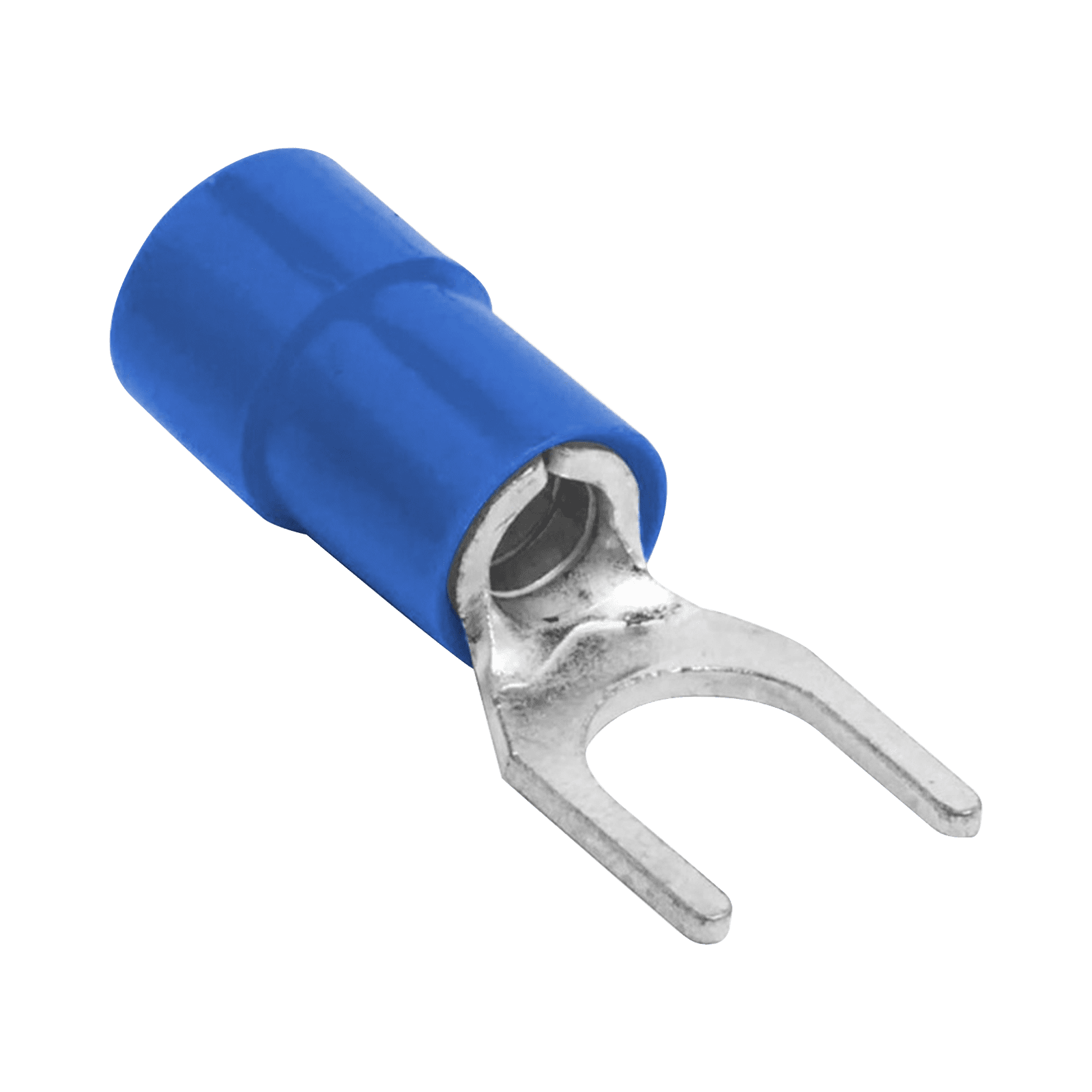 Terminal tipo horquilla ( espada ) aislada / 16 – 14 AWG / Azúl / Paquete de 25 piezas. RB1157-100 - EPCOM POWERLINE
