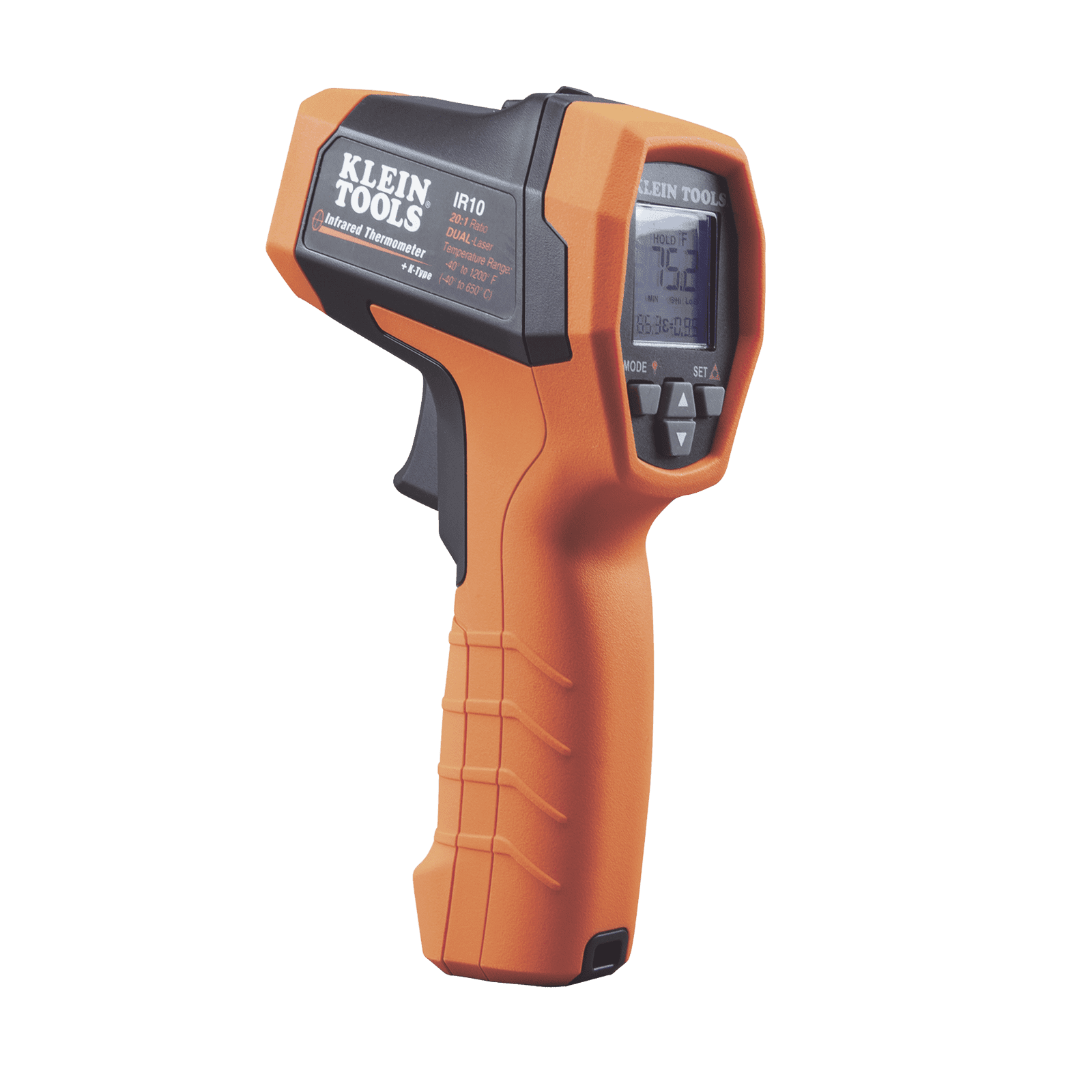 Termómetro Infrarrojo de Doble Láser  20:1. (-40° a 650° C). IR-10K - KLEIN TOOLS