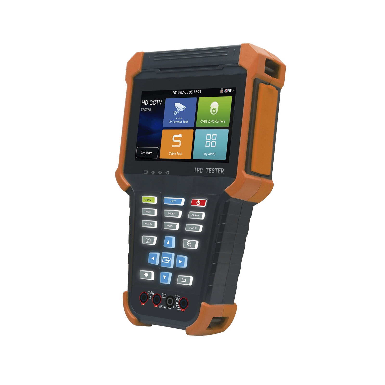 Tester de video de 4” / Prueba de cámara analógica / Prueba de cámara IP, soporte 4K, H.264 y H.265 / TVI de 8 MP, CVI de 8 MP, AHD de 8 MP / Multímetro digital / Entrada HDMI EPMONTVI4KLITE - EPCOM