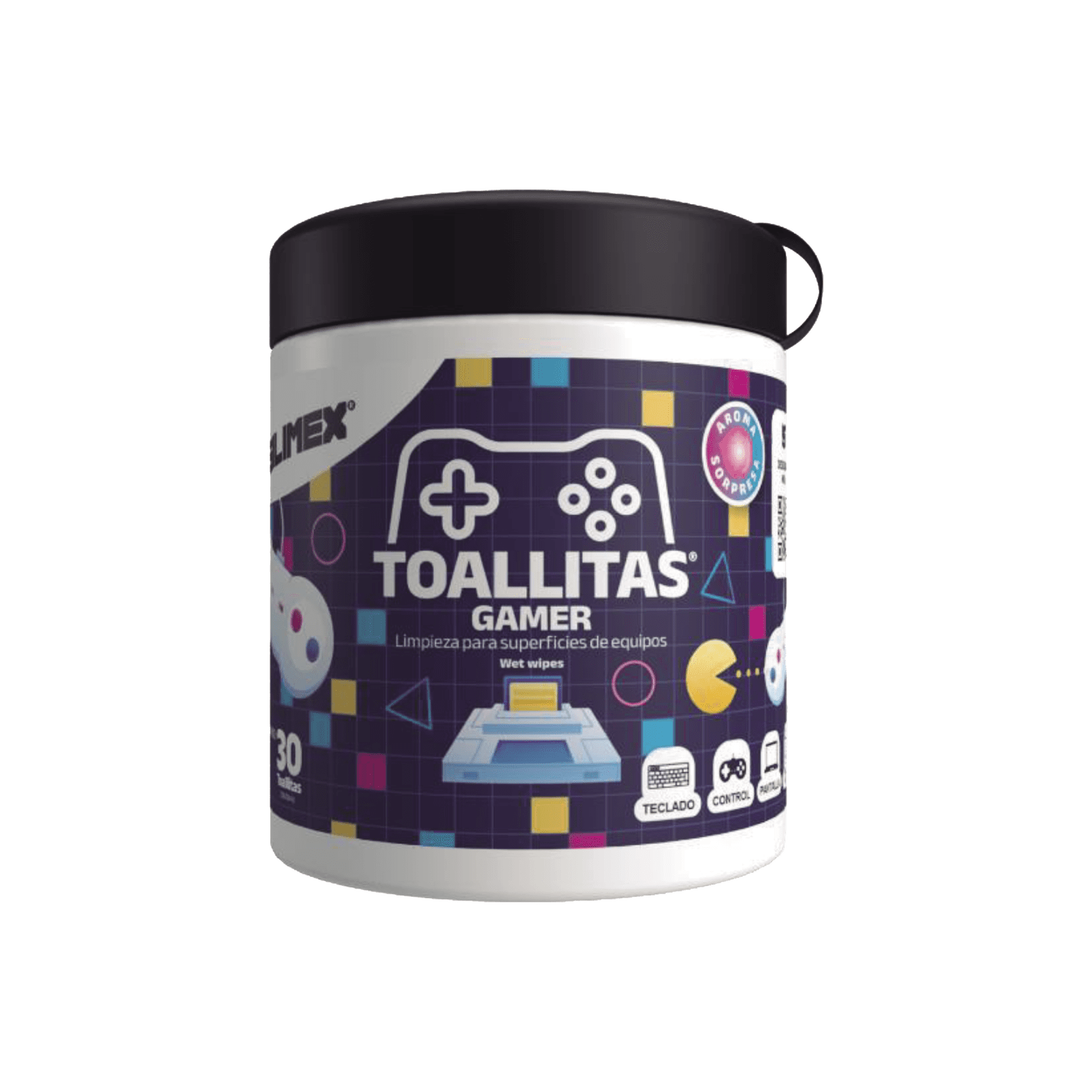 Toallitas Gamers, Excelente Opción Para Gamers que buscan Mantener sus Consolas y Accesorios en Perfecto Estado, Libres de Suciedad y Protegidos Contra Bacterias. TOALLITAS-GAMER - SILIMEX