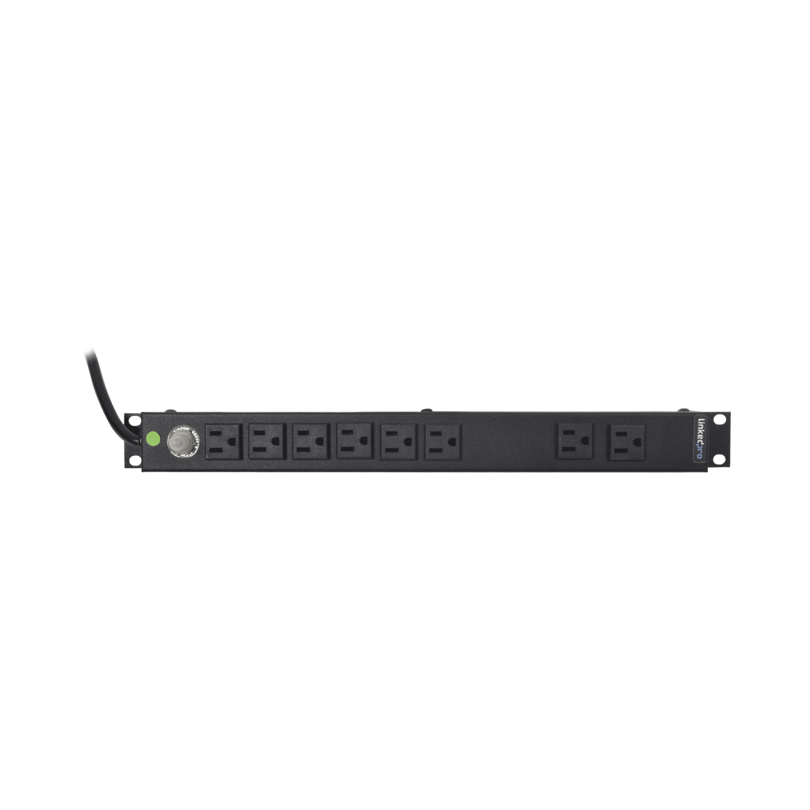 Tomacorriente Horizontal (PDU) de 8 Contactos (NEMA 5-15R) Rack 19″ 1UR. Voltaje Entrada/Salida: 120Vca/15A HTCM-1U - LINKEDPRO BY EPCOM