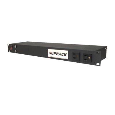 Tomacorriente de 10 contactos para 120 Vca con Supresor de picos tipo “A” de 40 kA, Diseñado para Montaje en Rack de 19″. SUP-RACK - TOTAL GROUND