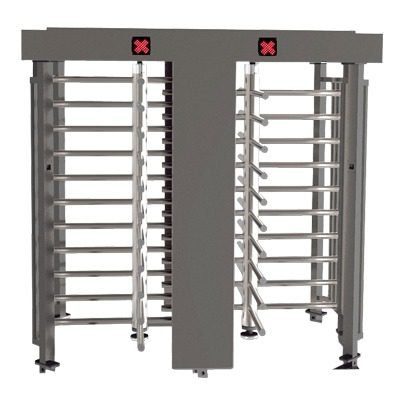 Torniquete Doble / Cuerpo Completo / Interior/Exterior / 100% Acero con Pintura Gris / EJE CENTRAL de Acero Inoxidable / Acabado de Lujo / Alto Tráfico XT-200-CS - AccessPRO