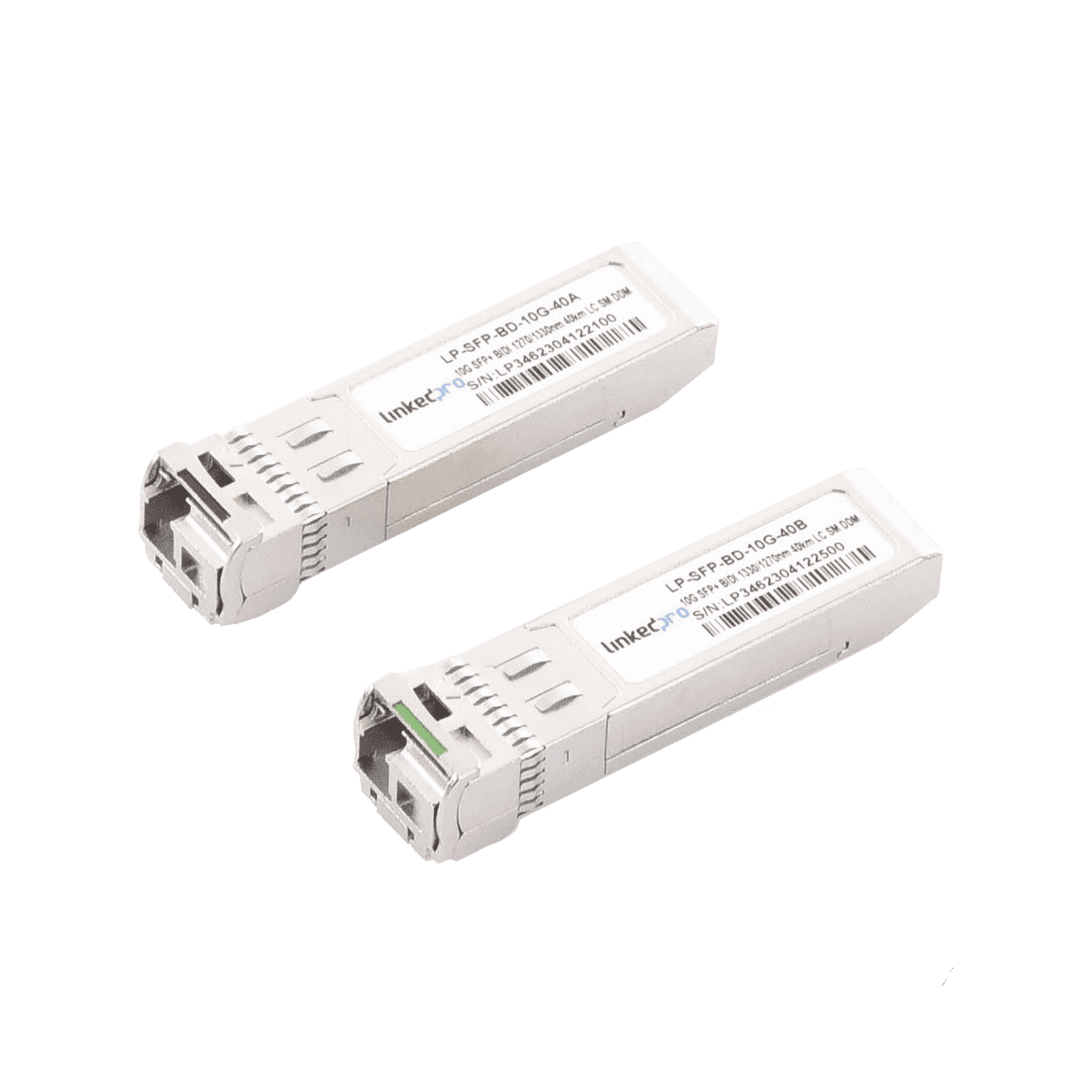Transceptores Ópticos Bidireccionales SFP+ (Mini-Gbic) / Monomodo 1270 & 1330 nm / 10 Gbps / 1000BASE-BX / Conector LC/UPC Simplex / DDM / Hasta 40 km / 2 Piezas LP-SFP-BD-10G-40 - LINKEDPRO BY EPCOM
