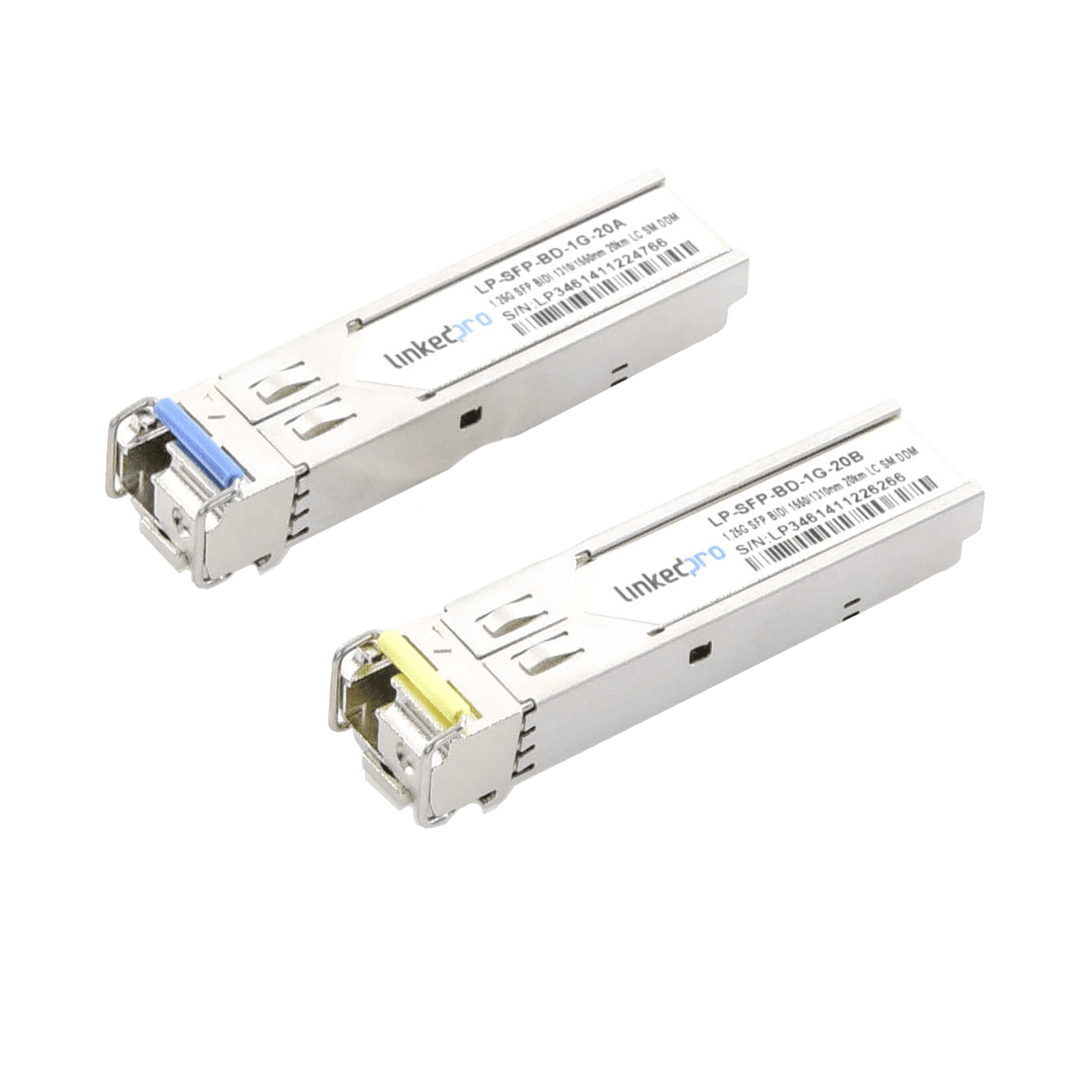 Transceptores Ópticos Bidireccionales SFP (Mini-Gbic) / Monomodo 1310 & 1550 nm / 1.25 Gbps / 1000BASE-BX / Conector LC/UPC Simplex / DDM / Hasta 20 km / 2 Piezas LP-SFP-BD-1G-20 - LINKEDPRO BY EPCOM