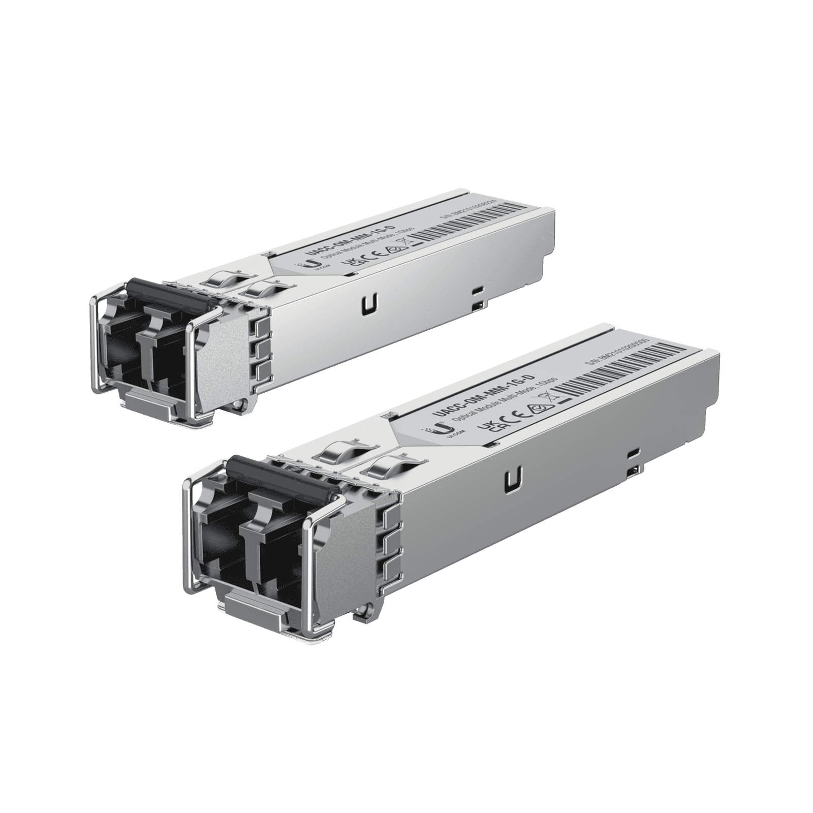 UFiber Módulo SFP, transceptor MiniGibic MultiModo 1.25 Gbps, distancia 550m, conectores LC, paquete de 2 piezas UACC-OM-MM-1G-D-2 - UBIQUITI INC.