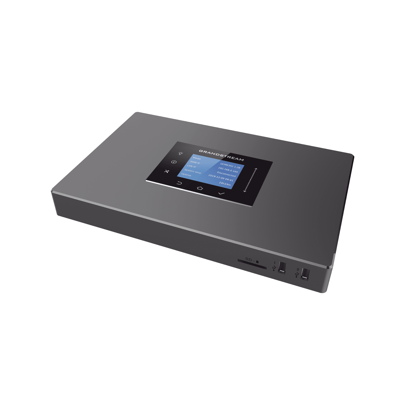 Conmutador IP-PBX para hasta 500 usuarios y 75 llamadas simultaneas, 2FXO, 2FXS, solución para PyMEs UCM6302A - Grandstream
