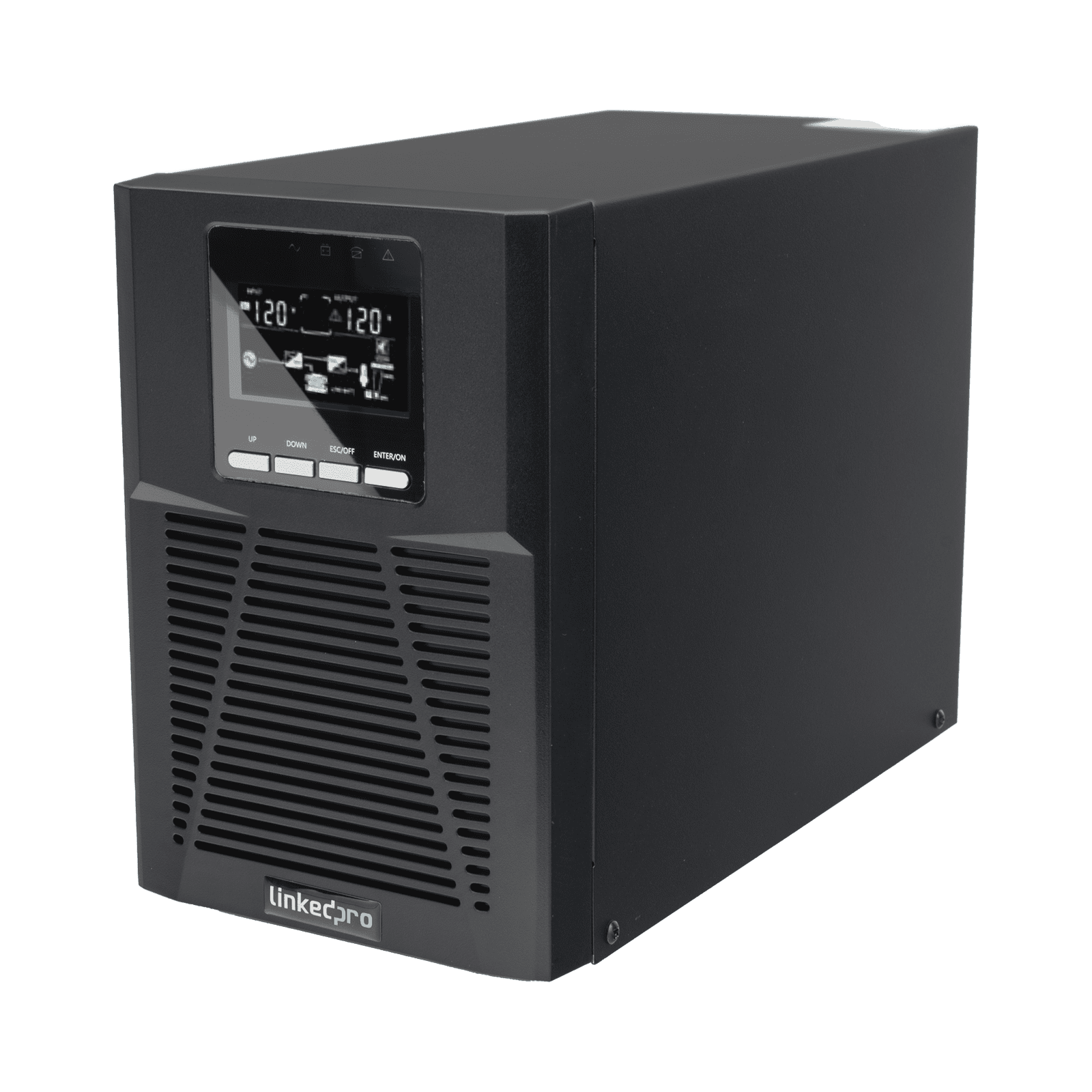 UPS 1000VA/900W  Online Doble Conversión /Pantalla LCD / 3 tomas 5-15R / Regulación de Voltaje / Protección RJ45 LP1KOLT - LINKEDPRO BY EPCOM