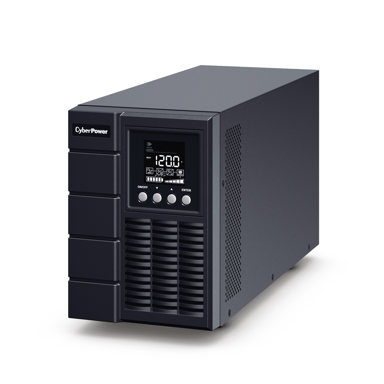 UPS de 2000 VA/1800 W, Online Doble Conversión, Entrada 120 Vca NEMA 5-20P, Onda Senoidal Pura, Tipo Torre, Con 6 Tomas NEMA 5-20R OLS2000A - CyberPower