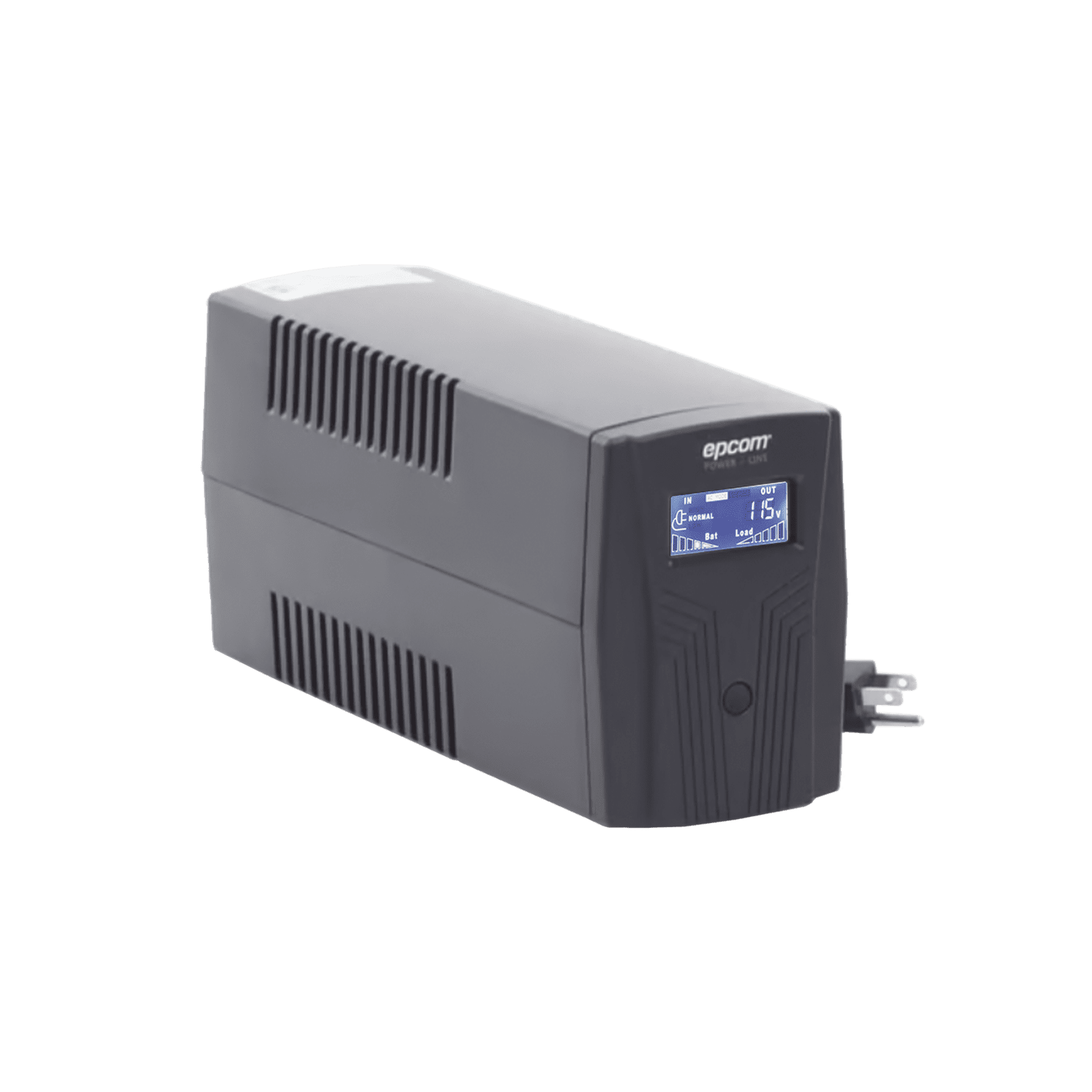 UPS de 850VA/510W / Topología Línea Interactiva / Entrada y Salida 120 Vca / Clavija NEMA 5-15P / 6 Tomas NEMA 5-15R / Sin RJ11 ni RJ45 EPU850LCD - EPCOM POWERLINE