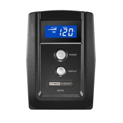UPS de 900 VA/420 W, Topología Línea Interactiva, Entrada 120 Vca NEMA 5-15P, y 6 Salidas NEMA 5-15R, Con Regulador de Voltaje (AVR) OM900ATLCD - CyberPower