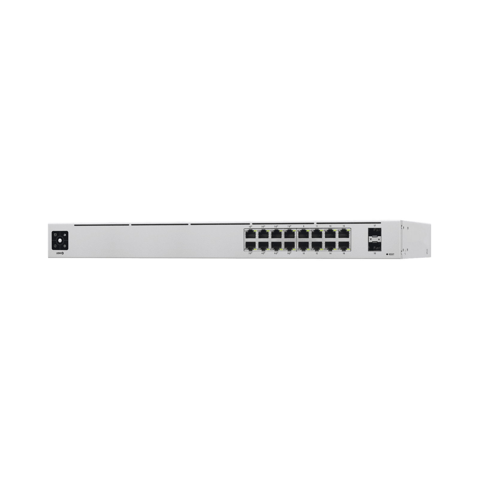 UniFi Switch USW-16-POE Gen2, Capa 2 de 16 puertos (8 puertos PoE 802.3af/at + 8 puertos Gigabit) + 2 puertos 1G SFP, 42W, pantalla informativa USW-16-POE - UBIQUITI NETWORKS