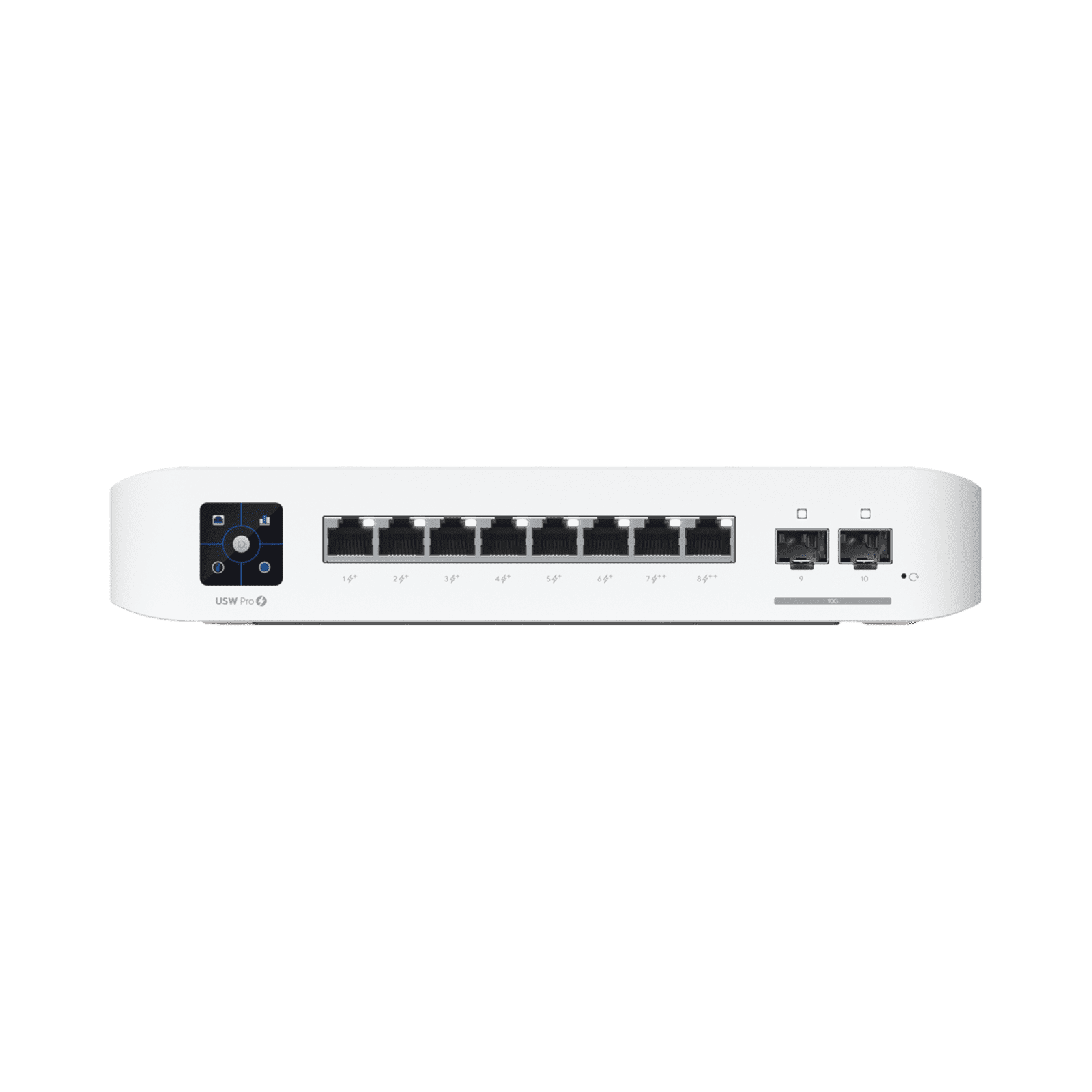 Switch UniFi Pro 8 PoE Administrable Capa 3, 8 puertos GbE / (6) puertos POE+ af/at y (2) puertos POE++ 802.3bt / (2) puertos SFP+ 10G / 120W de presupuesto POE USW-PRO-8-POE - UBIQUITI INC.