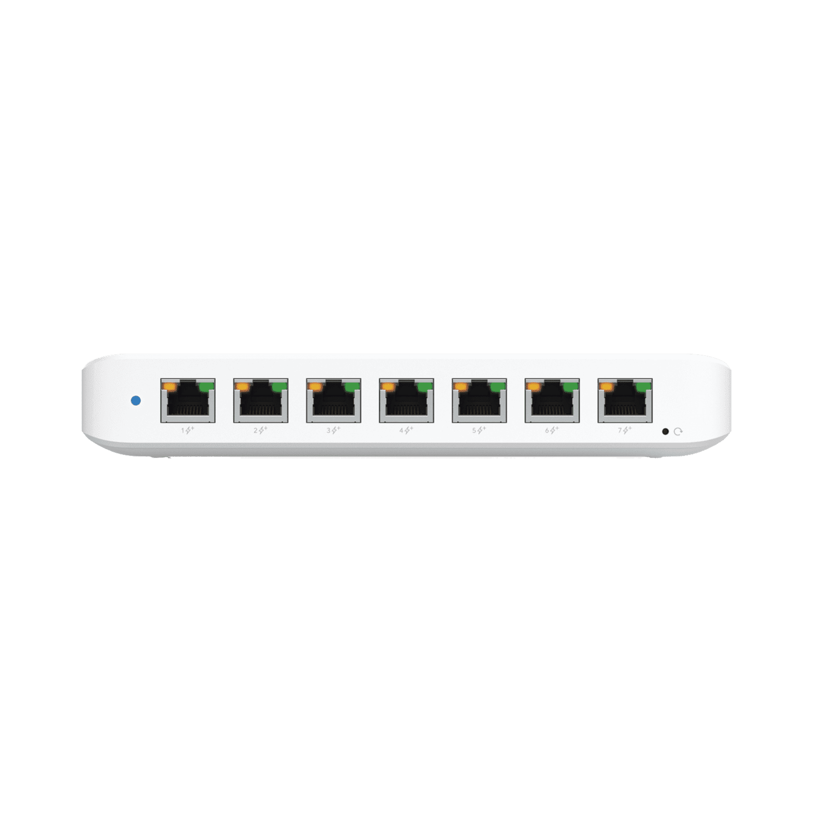 UniFi Switch Ultra 210W Administrable / 8 puertos GbE / (1) puerto POE++ IN opcional y (7) puertos POE+/ Wattaje depende de fuente o POE IN / Incluye fuente AC hasta 202W para POE USWULTRA210W - UBIQUITI INC.
