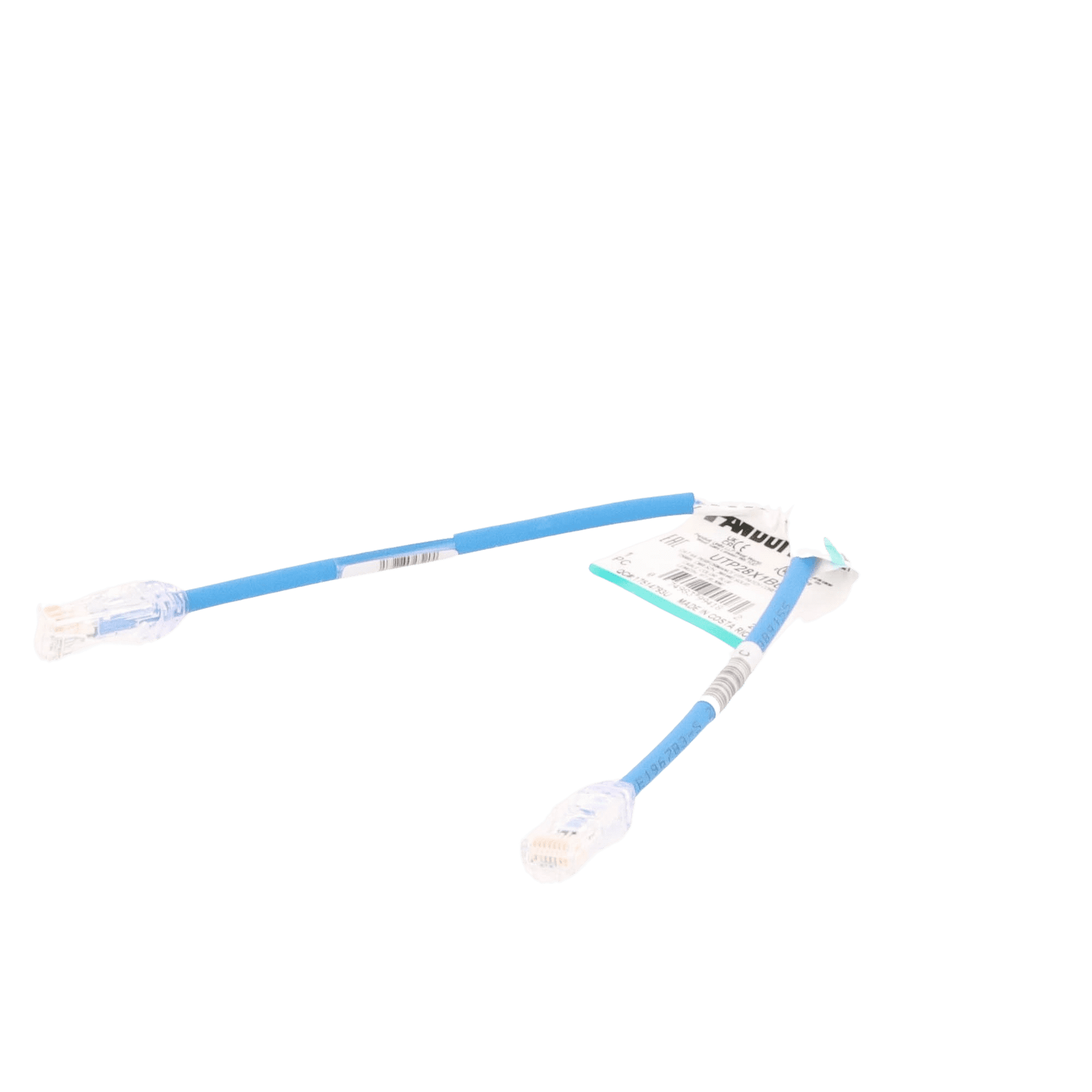 Cable de Parcheo UTP Cat6A, CM/LSZH, Diámetro Reducido (28AWG), Color Azul, 1ft UTP28X1BU - PANDUIT