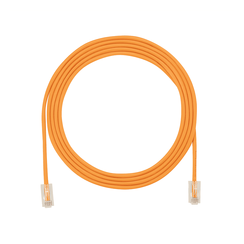 Cable de Parcheo UTP, Cat6A, Diámetro Reducido (28 AWG), CM/LSZH, Color Naranja, 8in (20.3cm) UTP28X8INOR