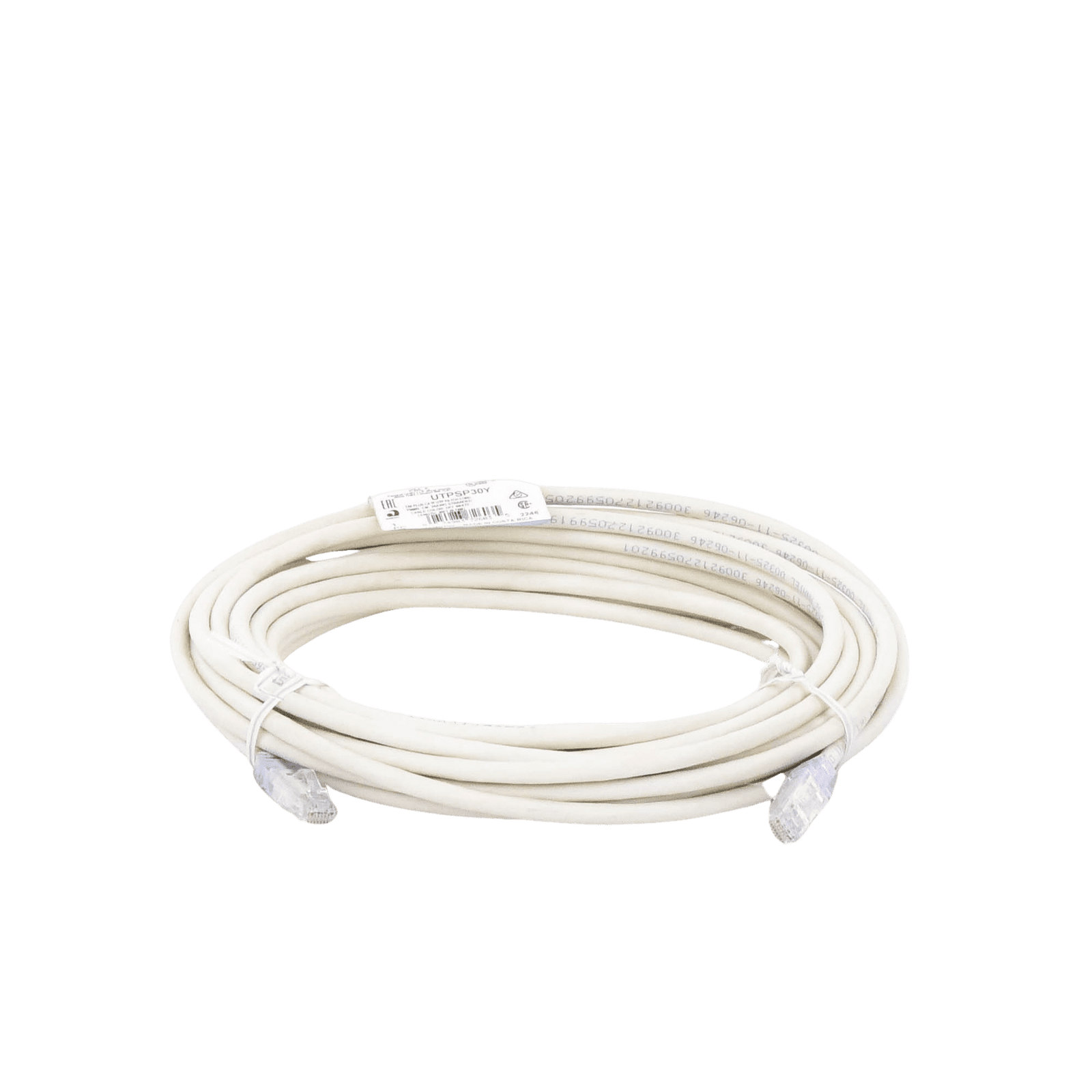 Cable de Parcheo TX6, UTP Cat6, 24 AWG, CM, Color Blanco Mate, 30ft UTPSP30Y - PANDUIT